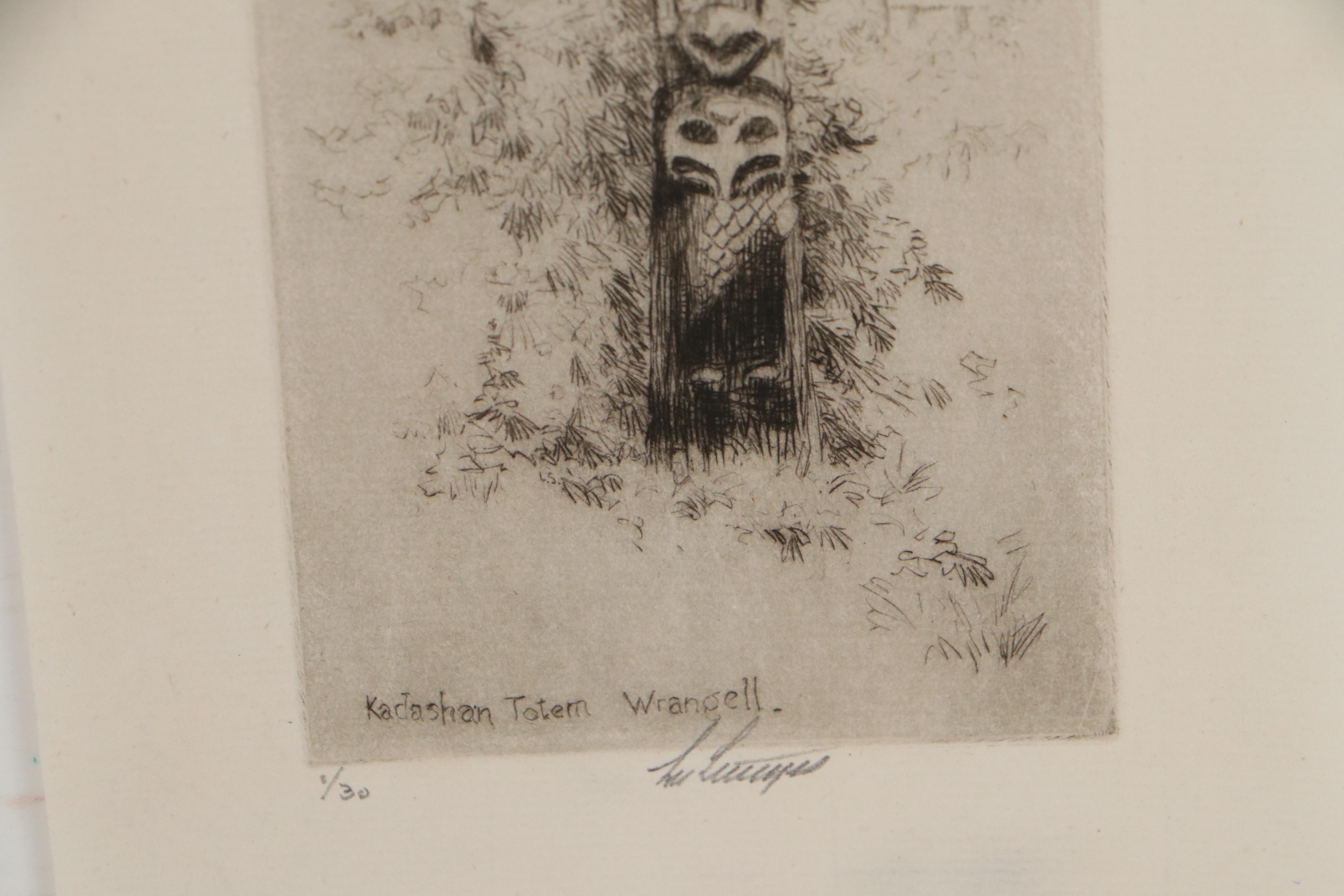 Lee Sturges Etchings Including "Stark's Peak, Glacier Park, Rocky Mountains"