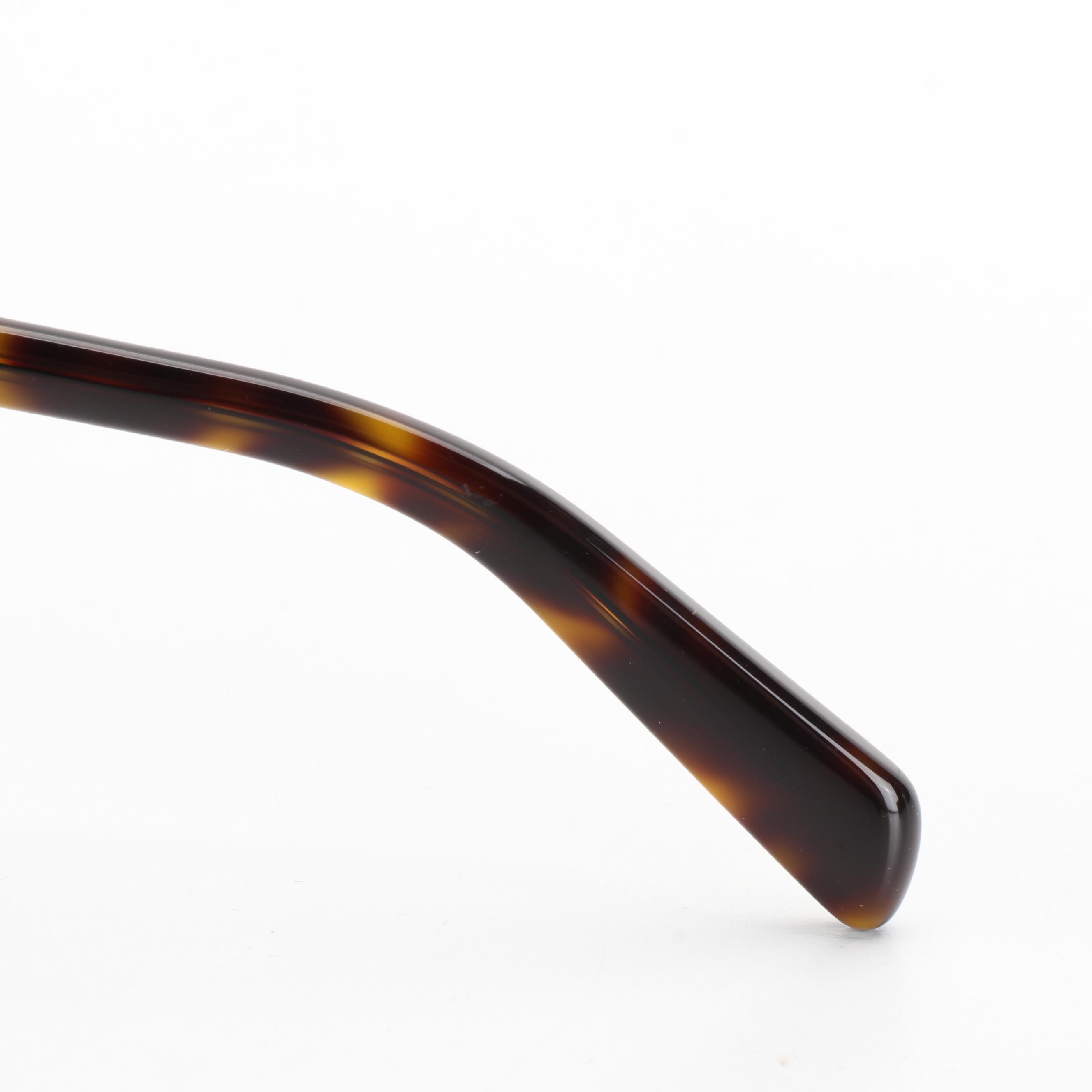 Prada SPR01T Dark Havana/Brushed Metal Aviator Sunglasses with Box and Case