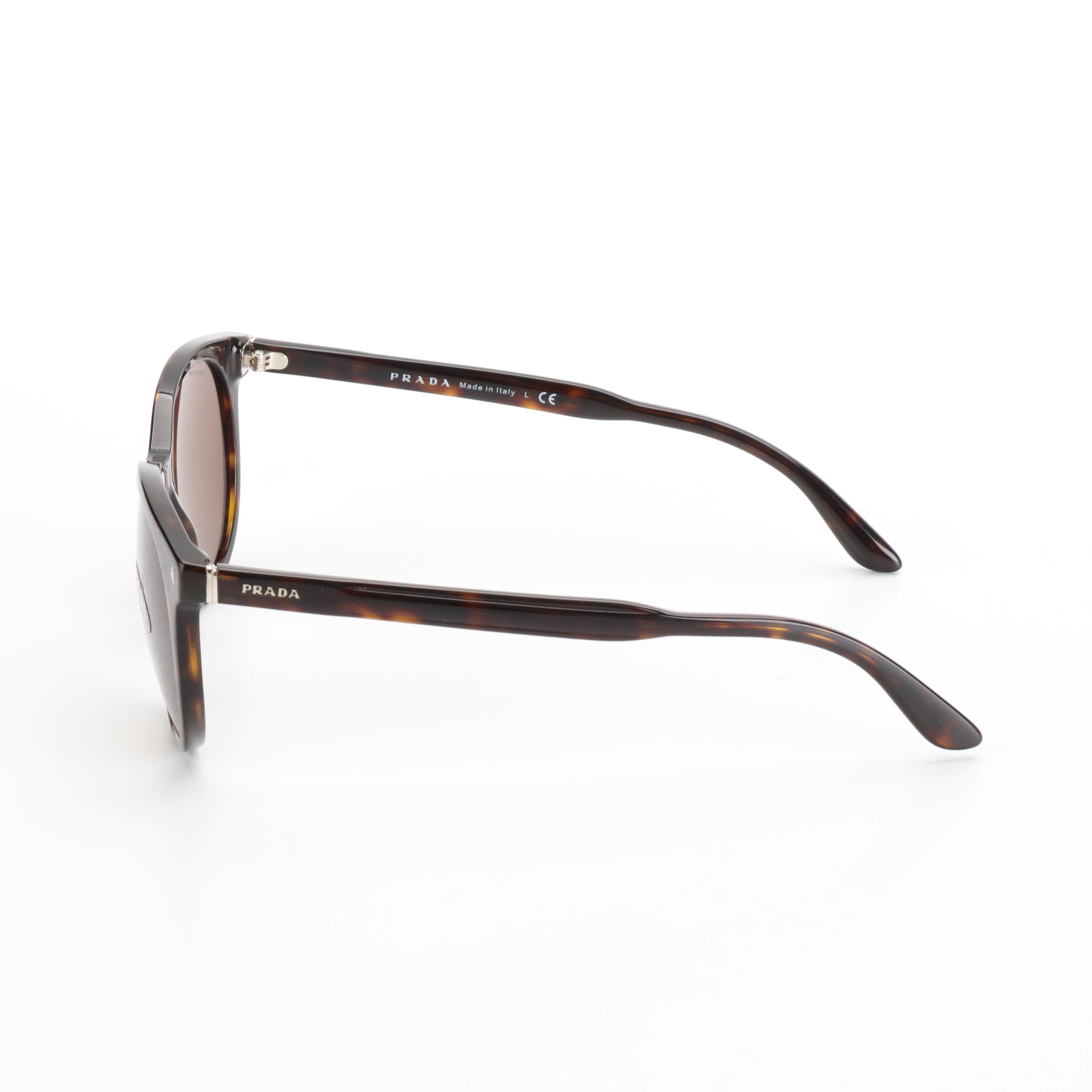 Prada SPR06T Havana Round Sunglasses with Case and Box