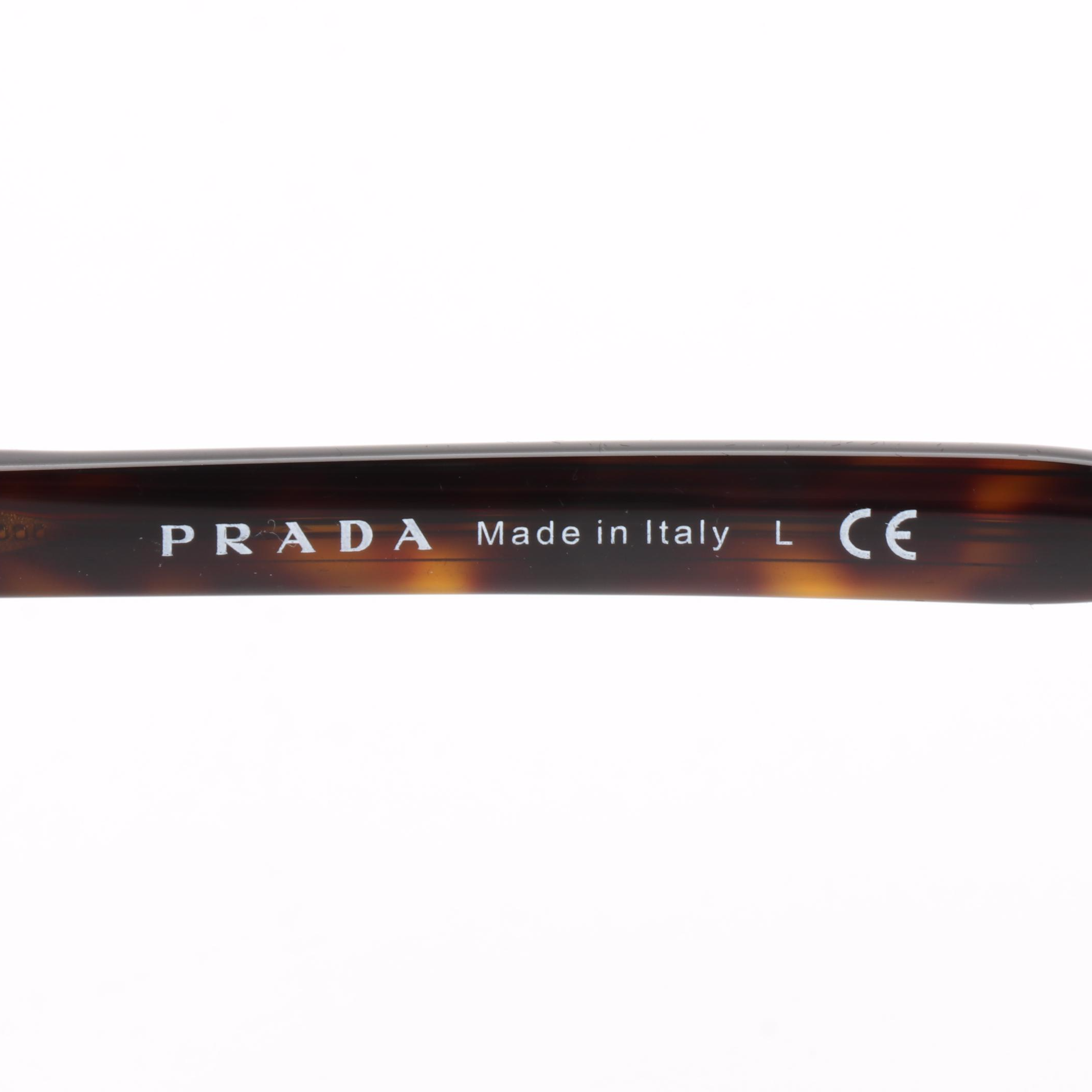 Prada SPR06T Havana Round Sunglasses with Case and Box