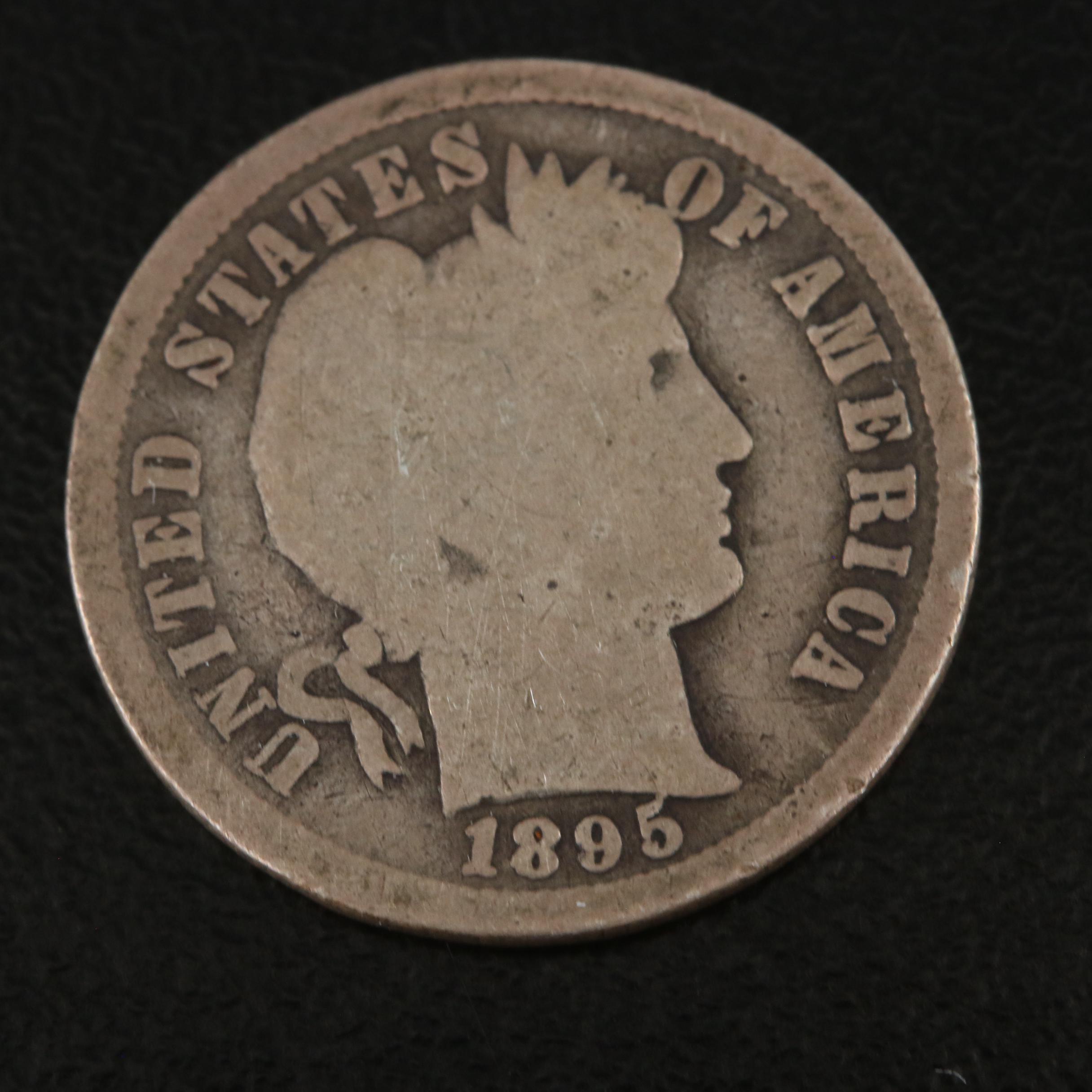 Two Silver Barber Dimes Including an 1895-S