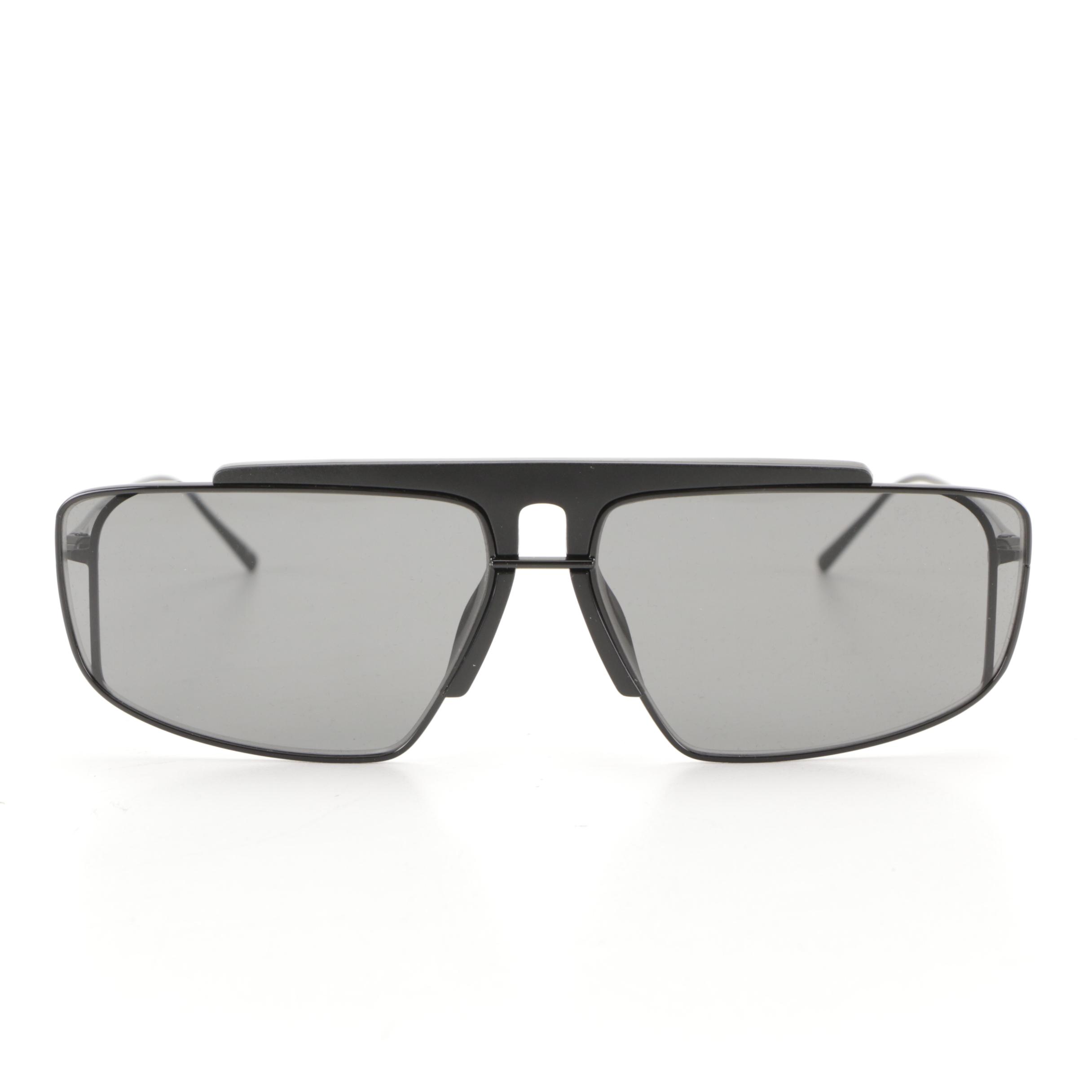 Prada SPR50V Rectangular Sunglasses in Black with Case and Box