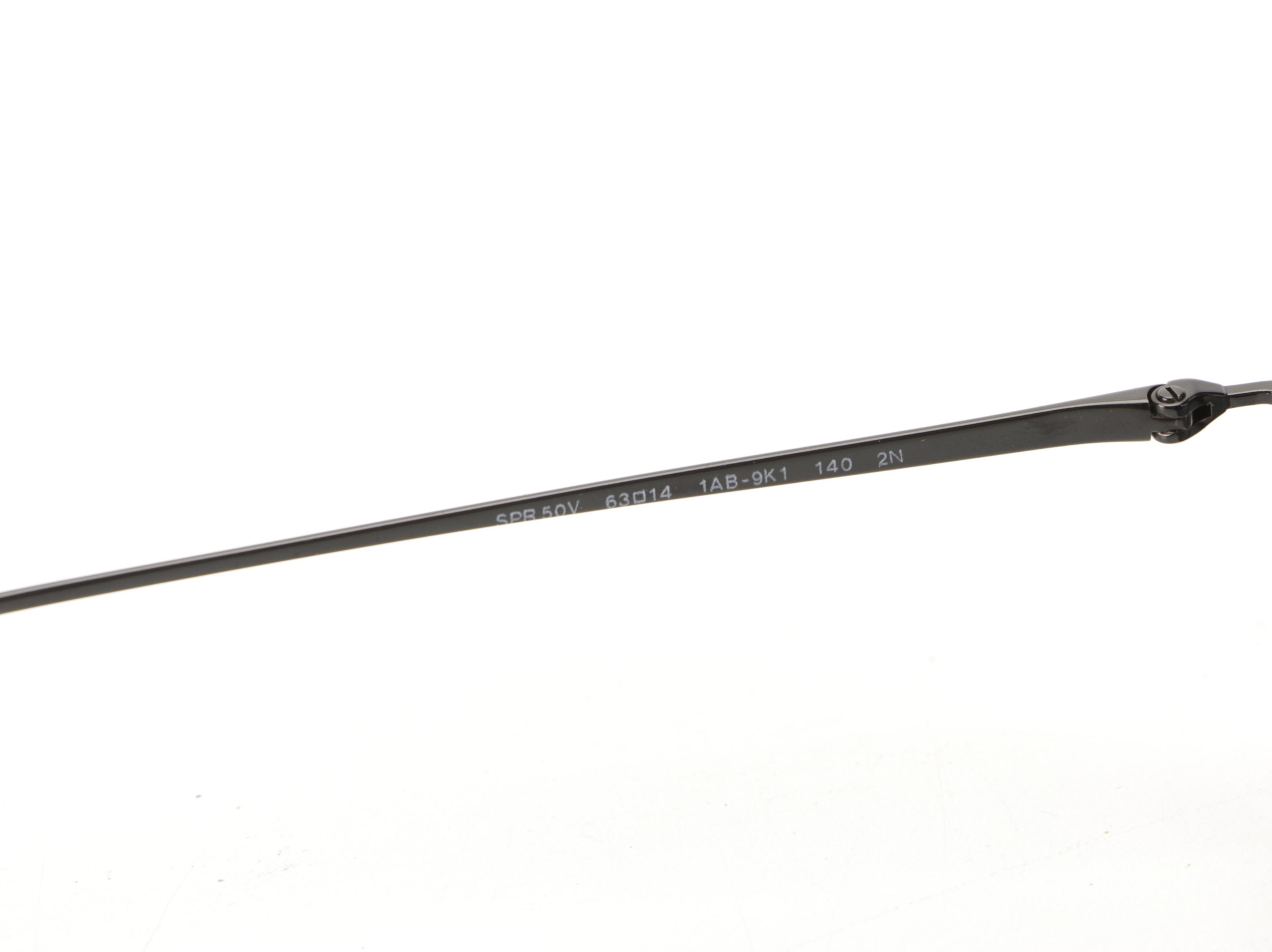 Prada SPR50V Rectangular Sunglasses in Black with Case and Box