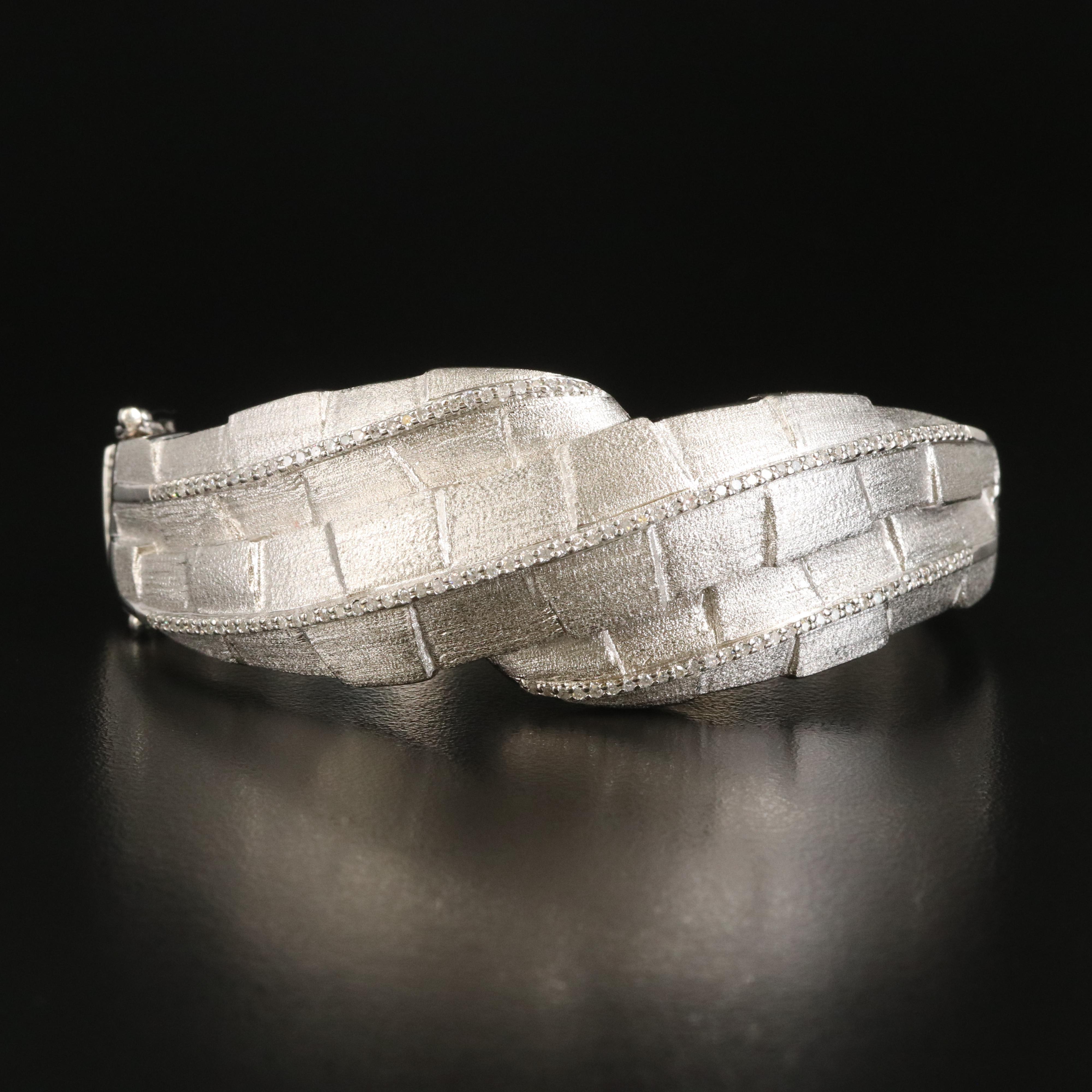 EFFY Sterling Diamond Hinged Bangle