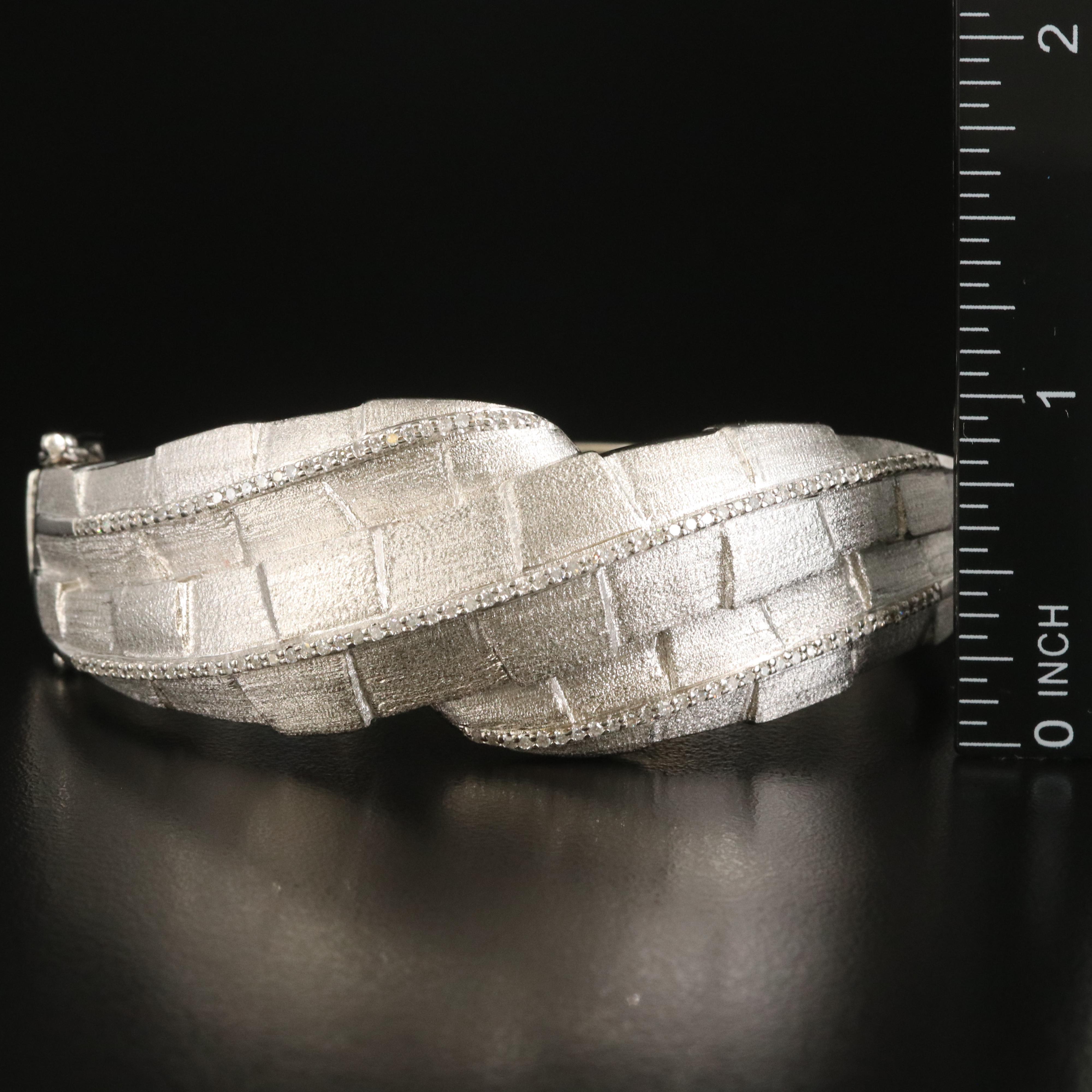 EFFY Sterling Diamond Hinged Bangle