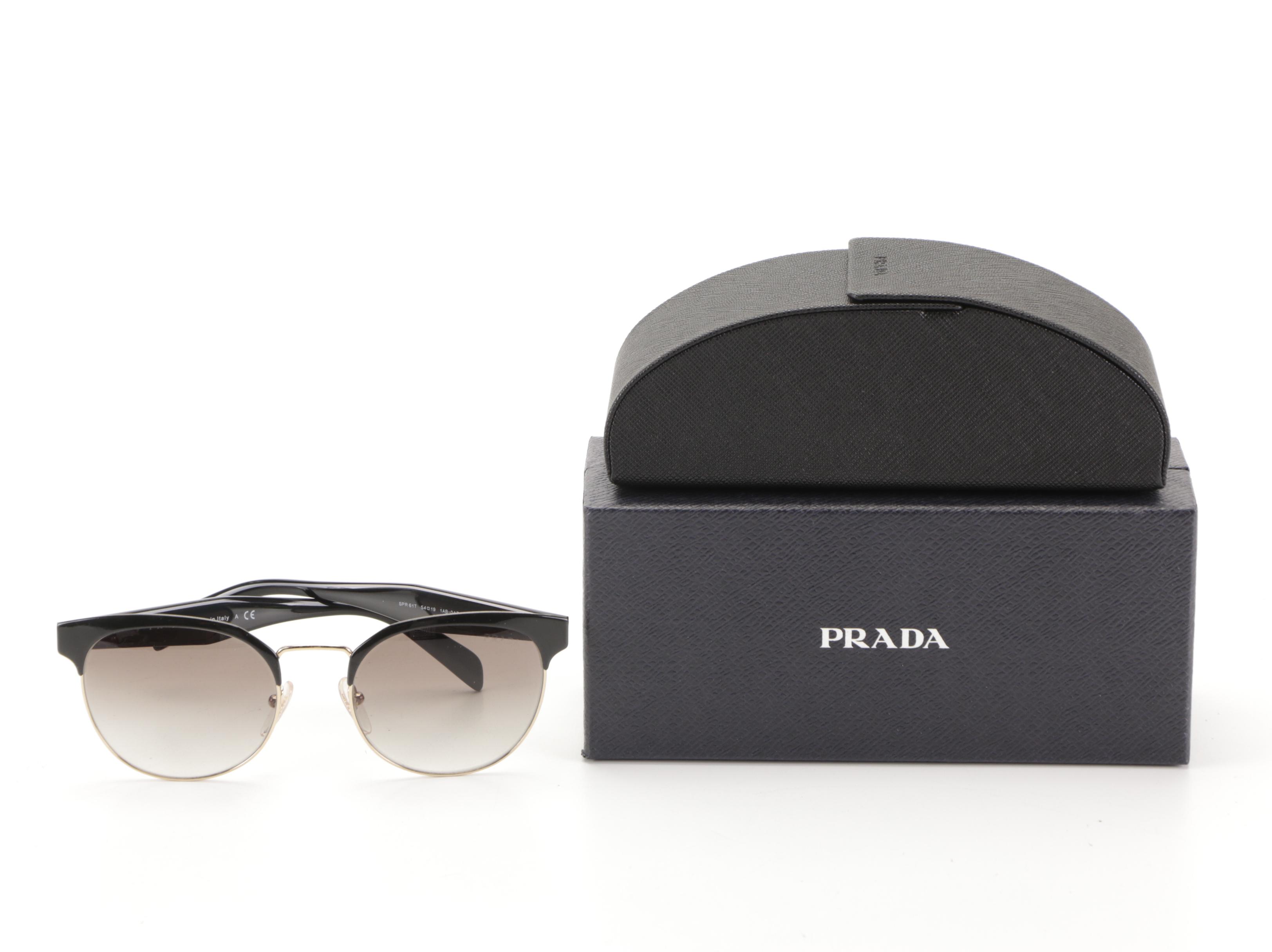 Prada SPR61T Browline Sunglasses with Case and Box