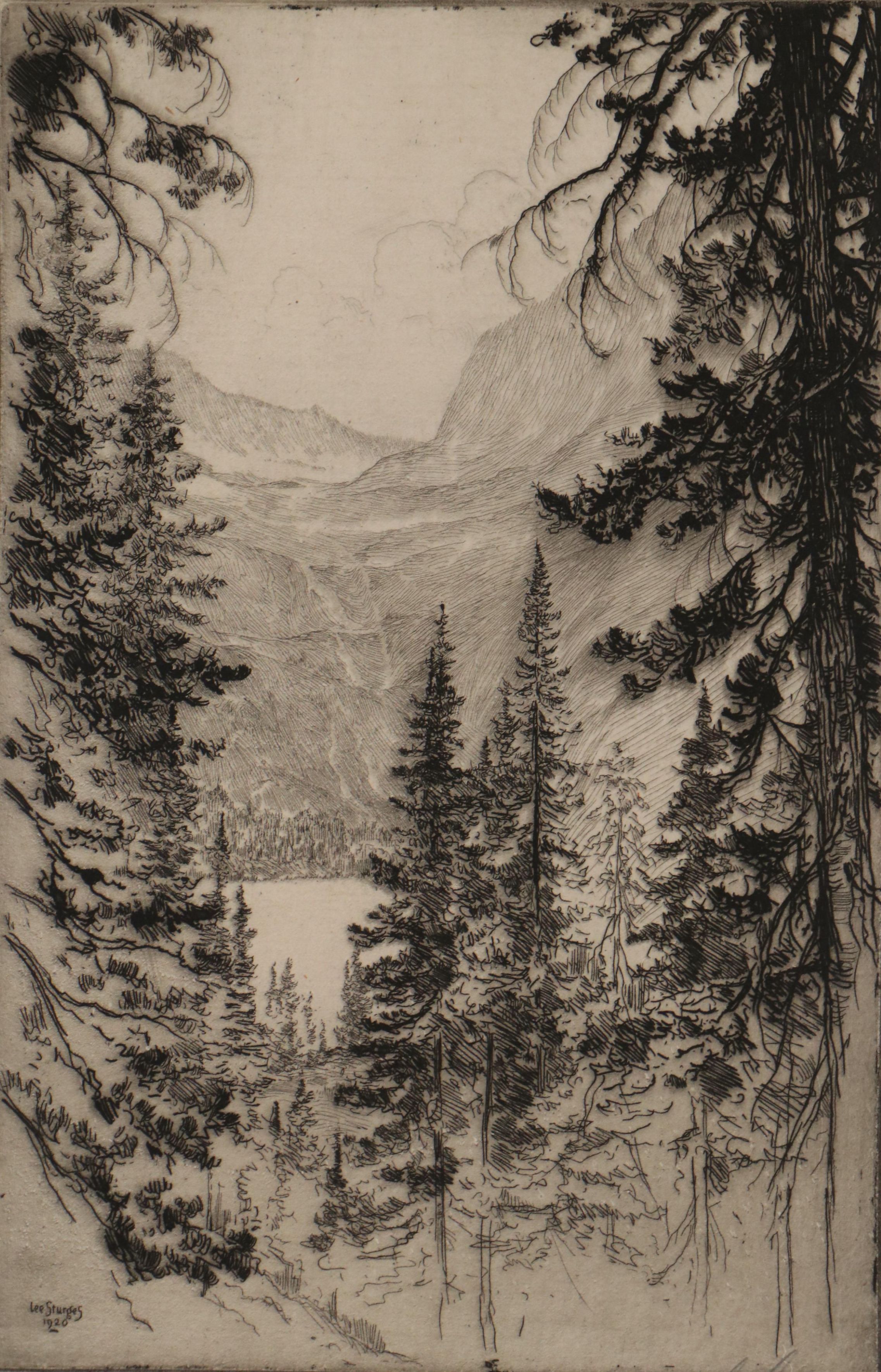 Lee Sturges Etchings Including "Stark's Peak, Glacier Park, Rocky Mountains"