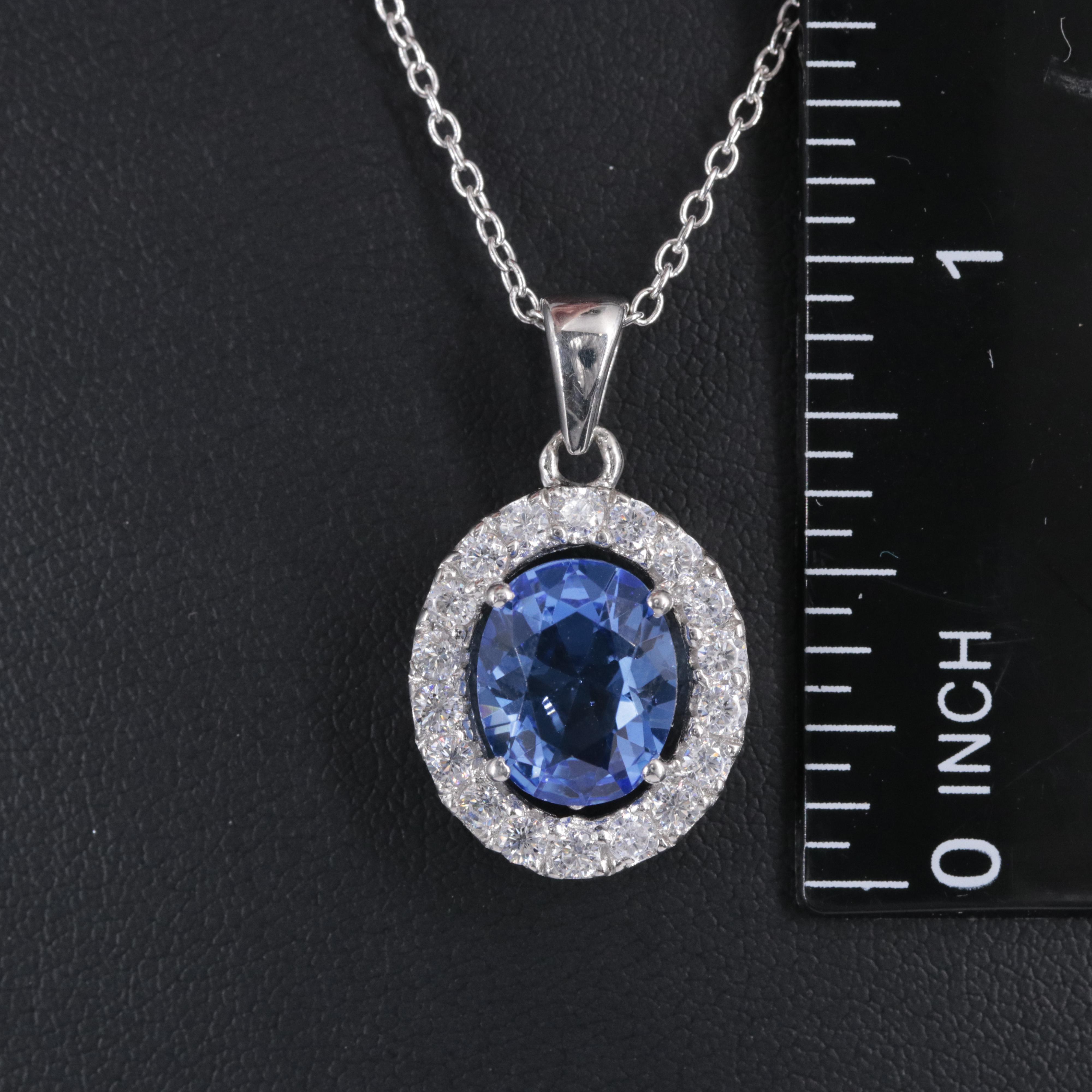 Sterling Silver Gemstone Pendant Necklace