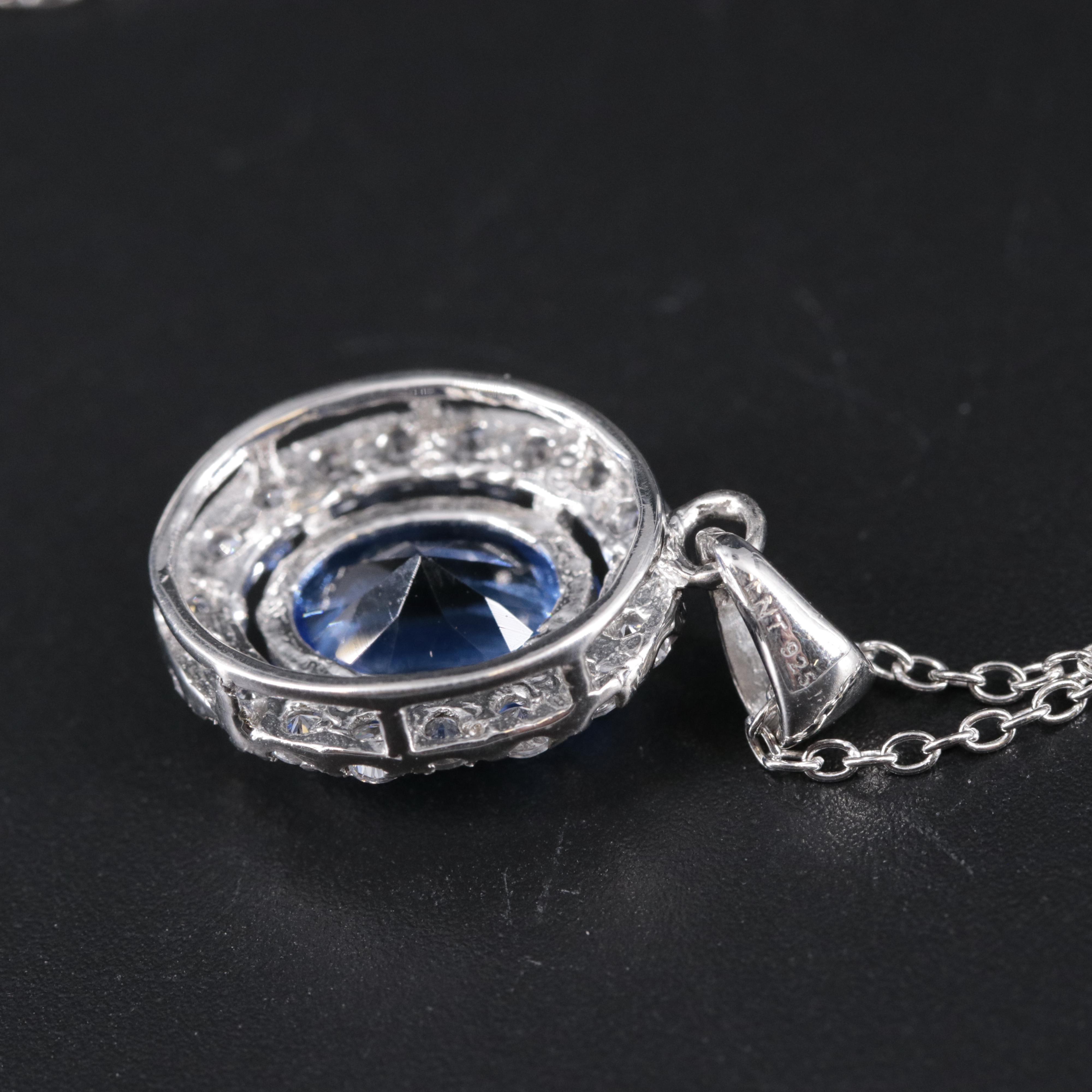 Sterling Silver Gemstone Pendant Necklace