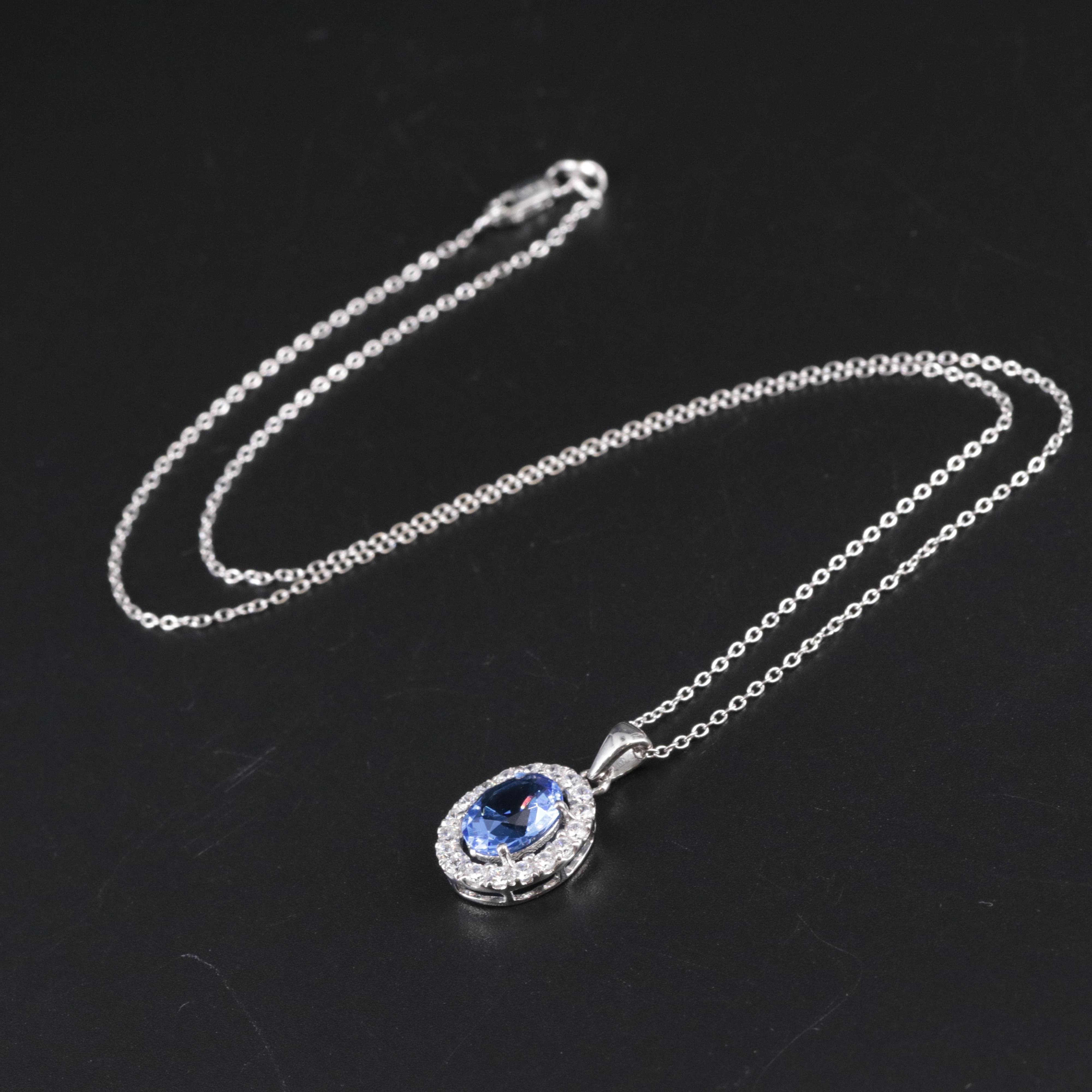 Sterling Silver Gemstone Pendant Necklace