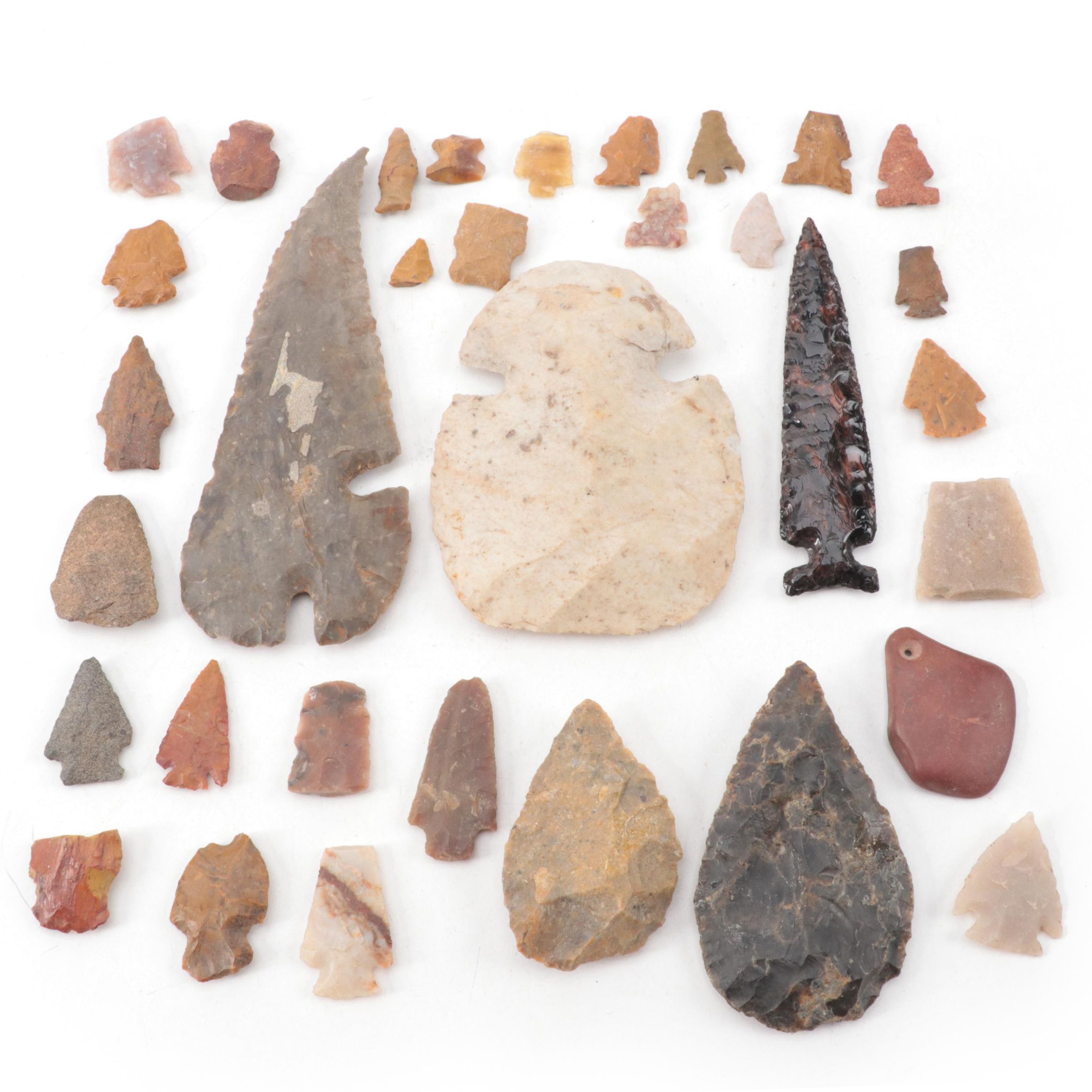 North American Notched Stone Projectile Points and Other Stone Tools