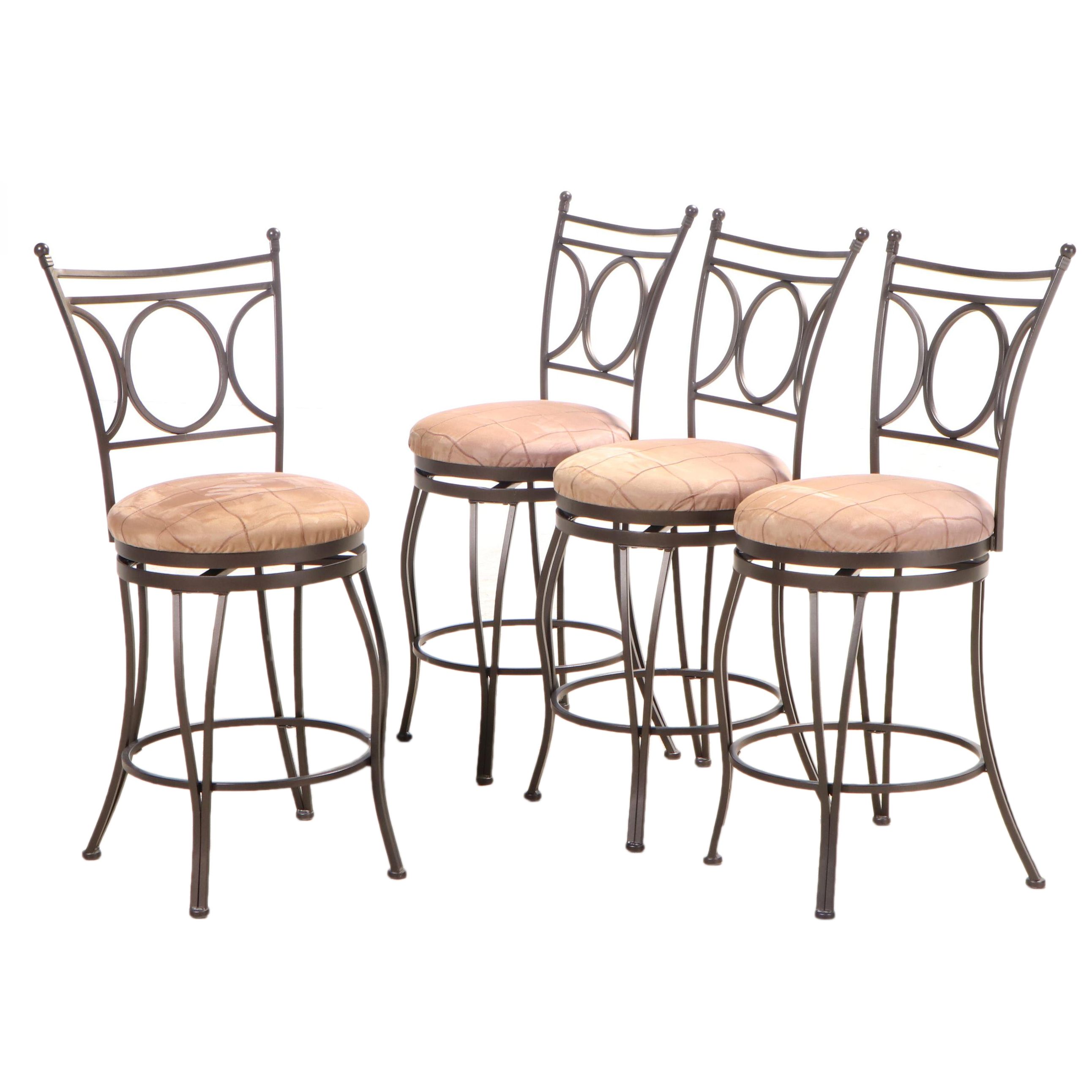 Four Cheyenne Home Furnishings BronzeFinished Counter Stools with SwivelSeat EBTH
