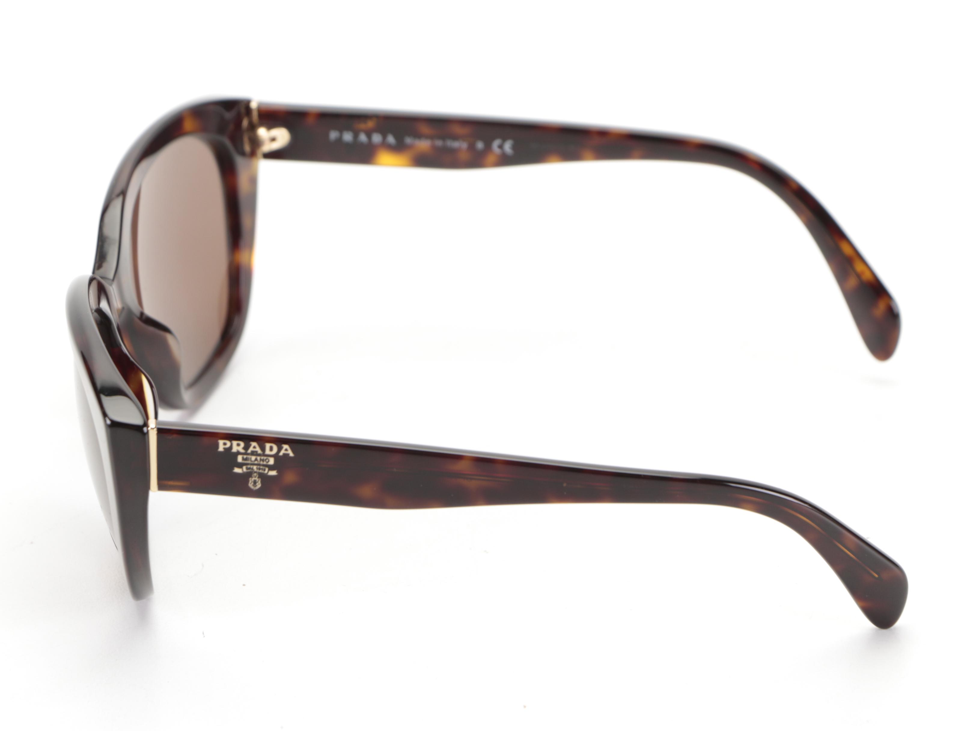 Prada SPR16X Modified Cat Eye Sunglasses with Case and Box