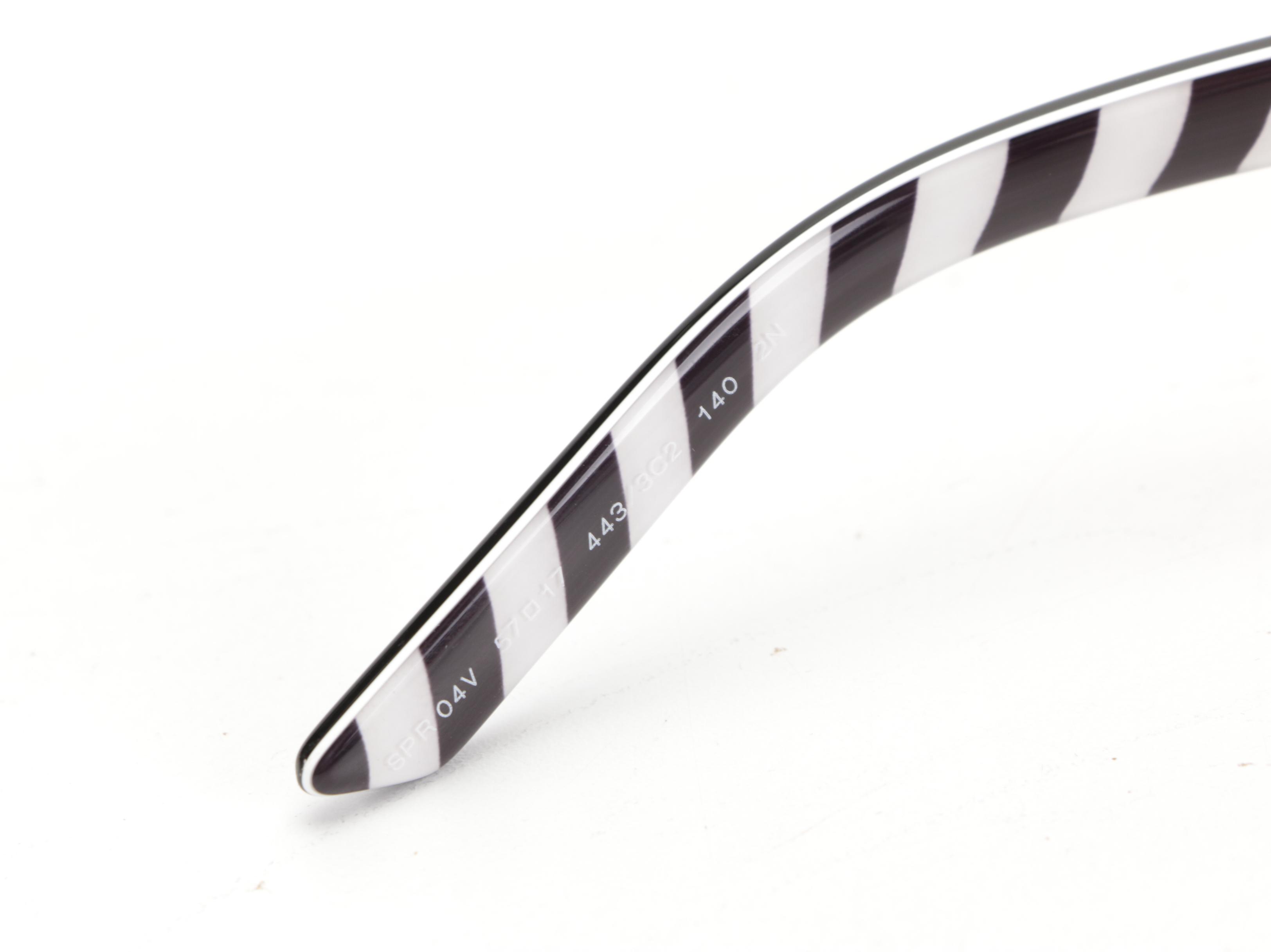 Prada SPR04V Rectangular Sunglasses in Black and Grey with Case