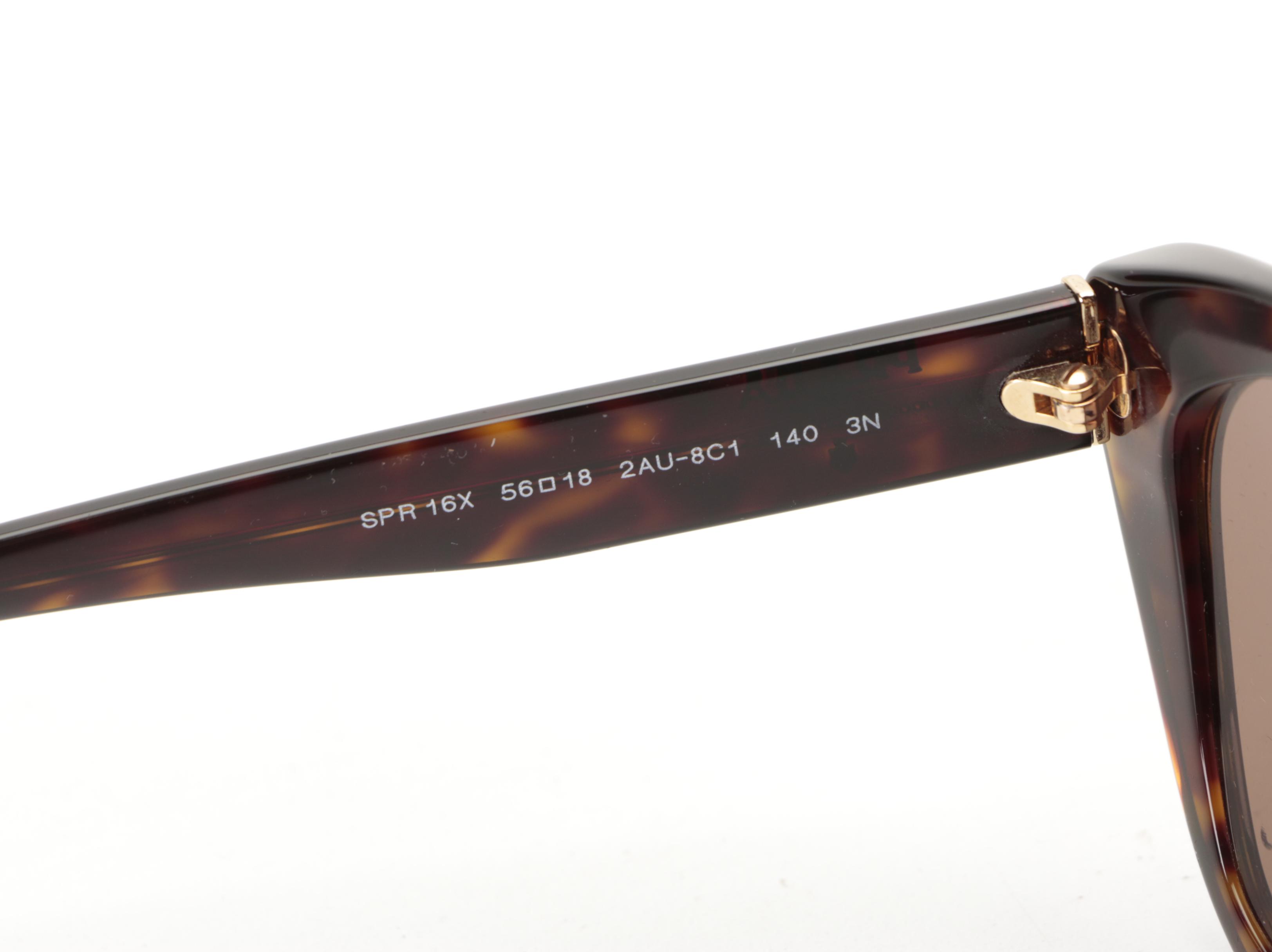 Prada SPR16X Modified Cat Eye Sunglasses in Havana with Case and Box