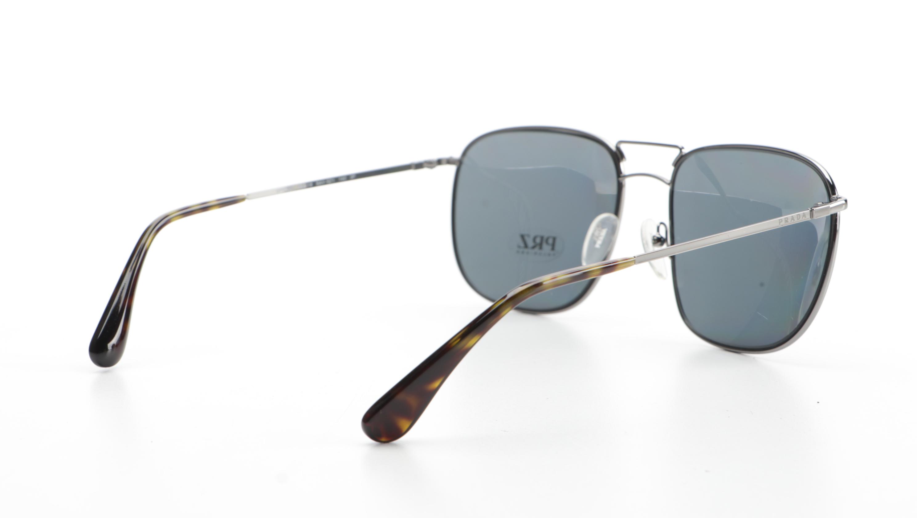 Prada SPR52T Aviator Sunglasses Polarized in Metal Frame with Case