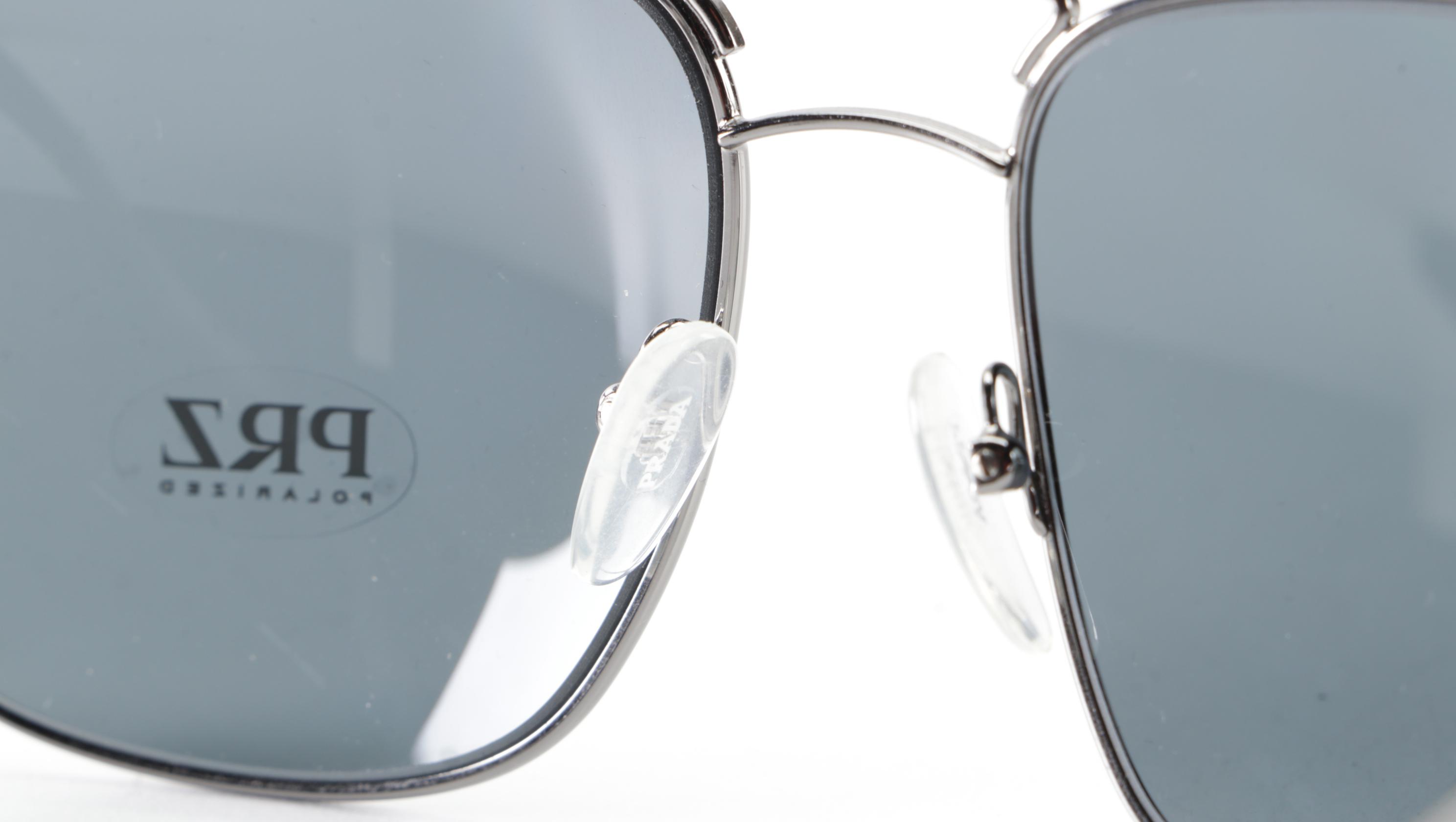 Prada SPR52T Aviator Sunglasses Polarized in Metal Frame with Case