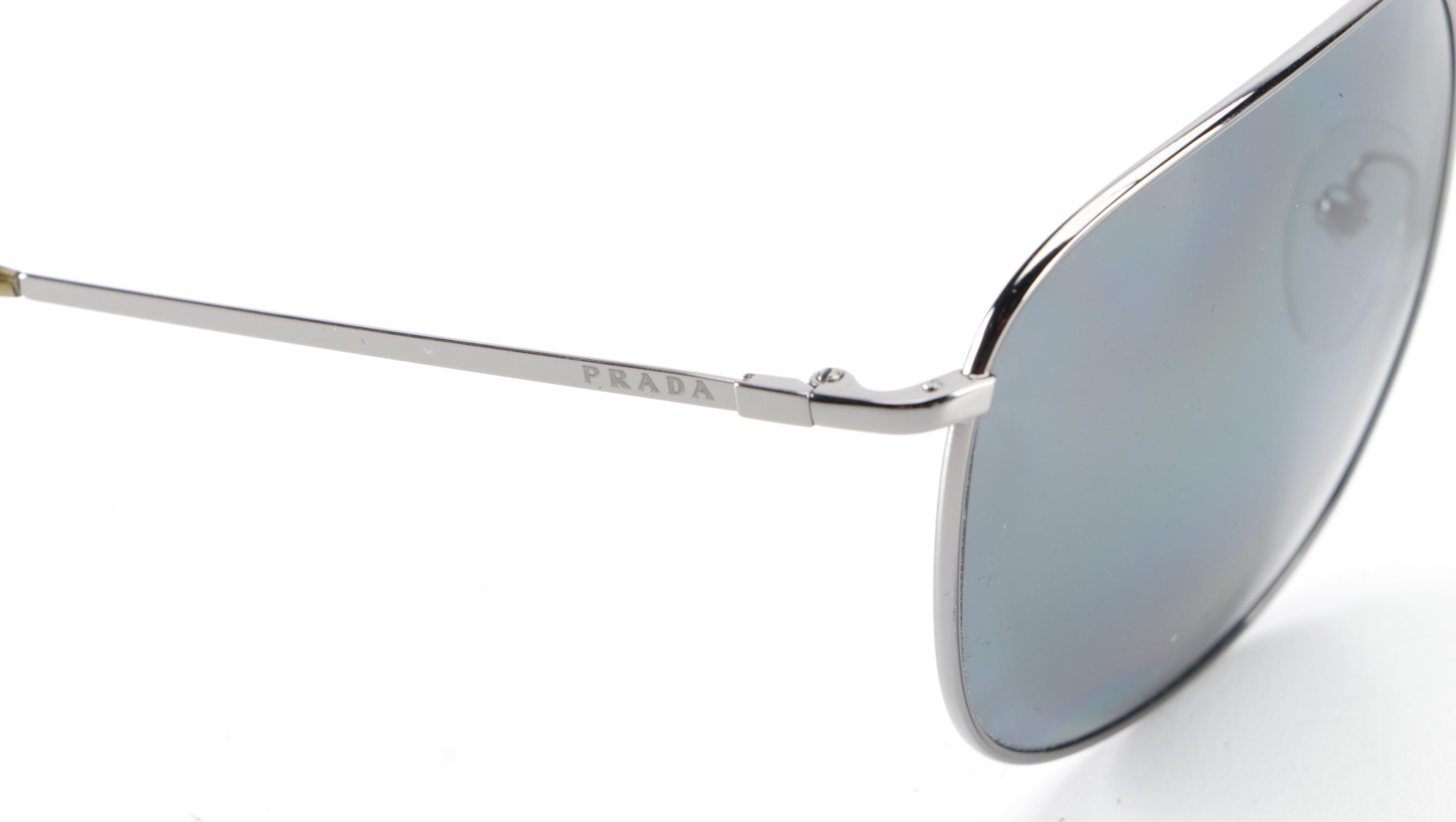 Prada SPR52T Aviator Sunglasses Polarized in Metal Frame with Case