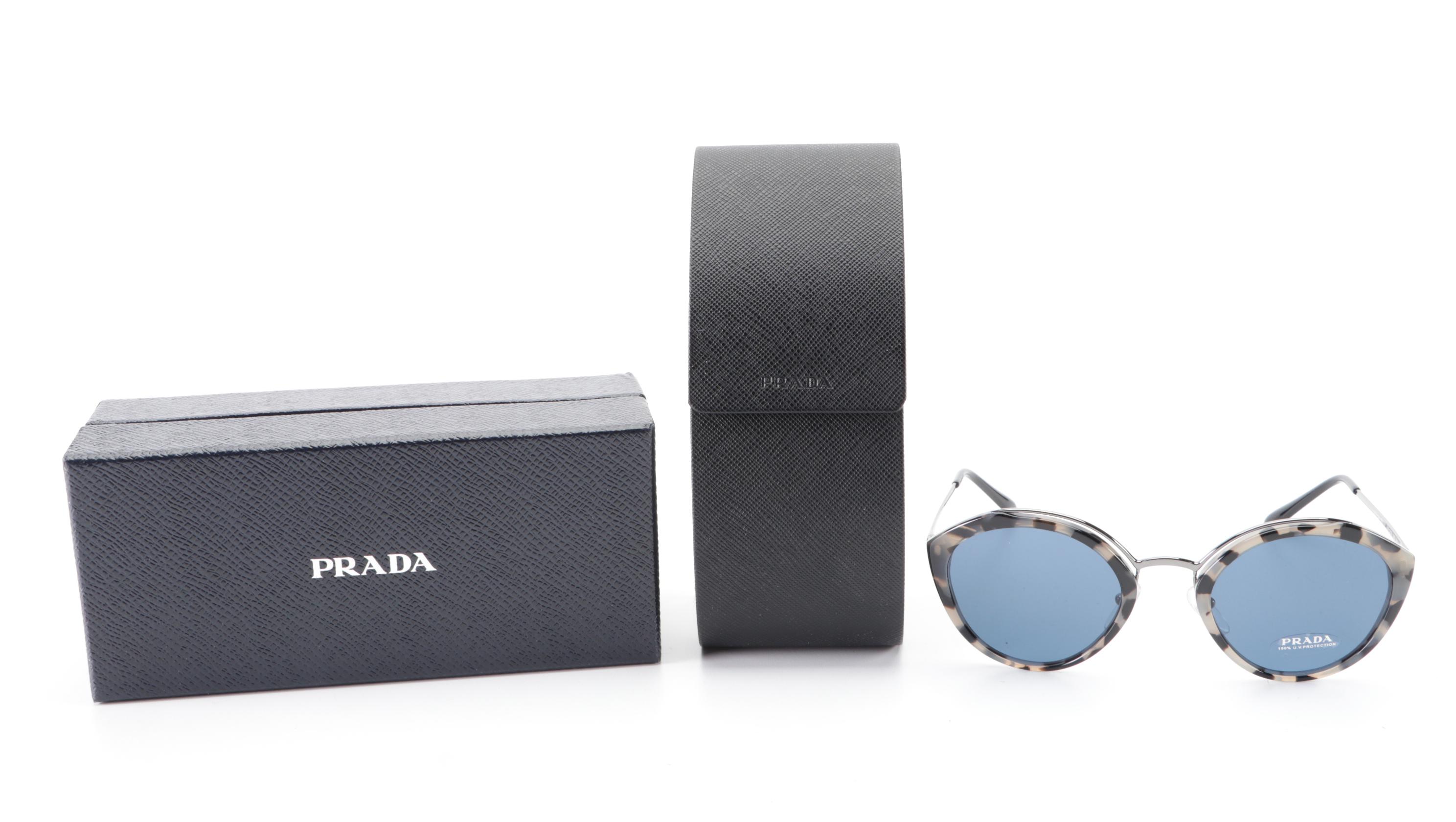 Prada SPR18U Round Sunglasses with Case and Box