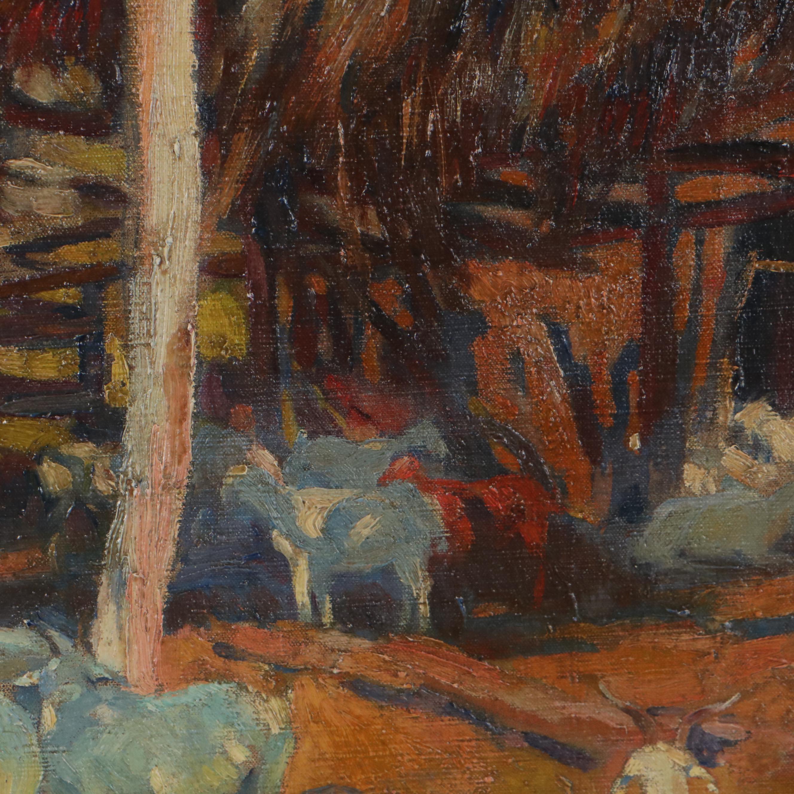 Impressionist Style Oil Painting of Animals