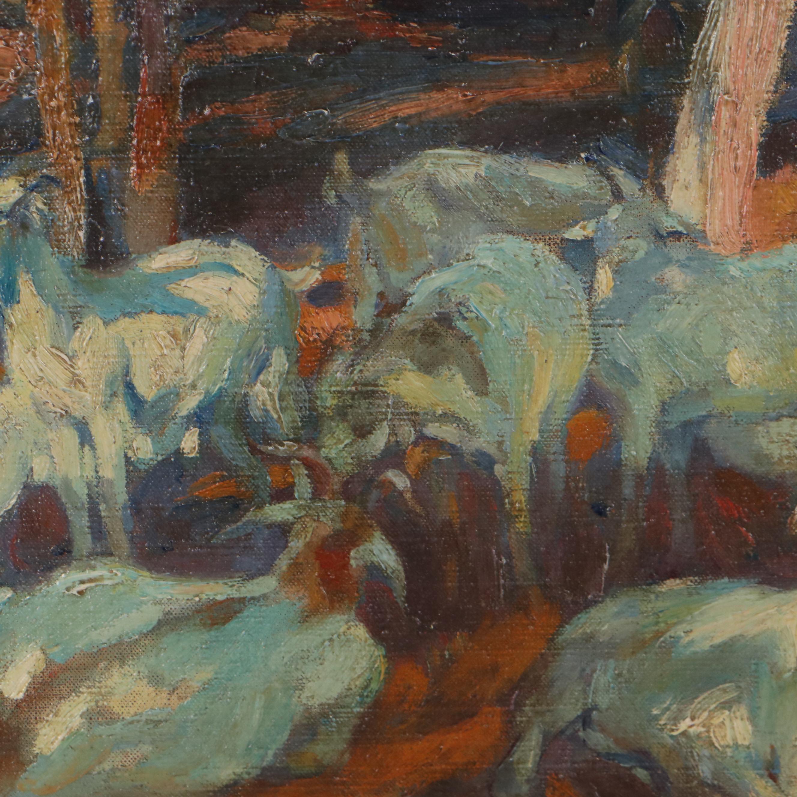 Impressionist Style Oil Painting of Animals