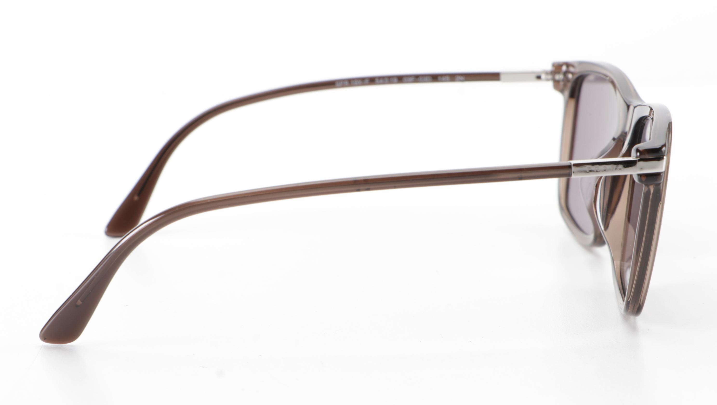 Prada PR 19X-F Square Sunglasses in Translucent Acetate with Case