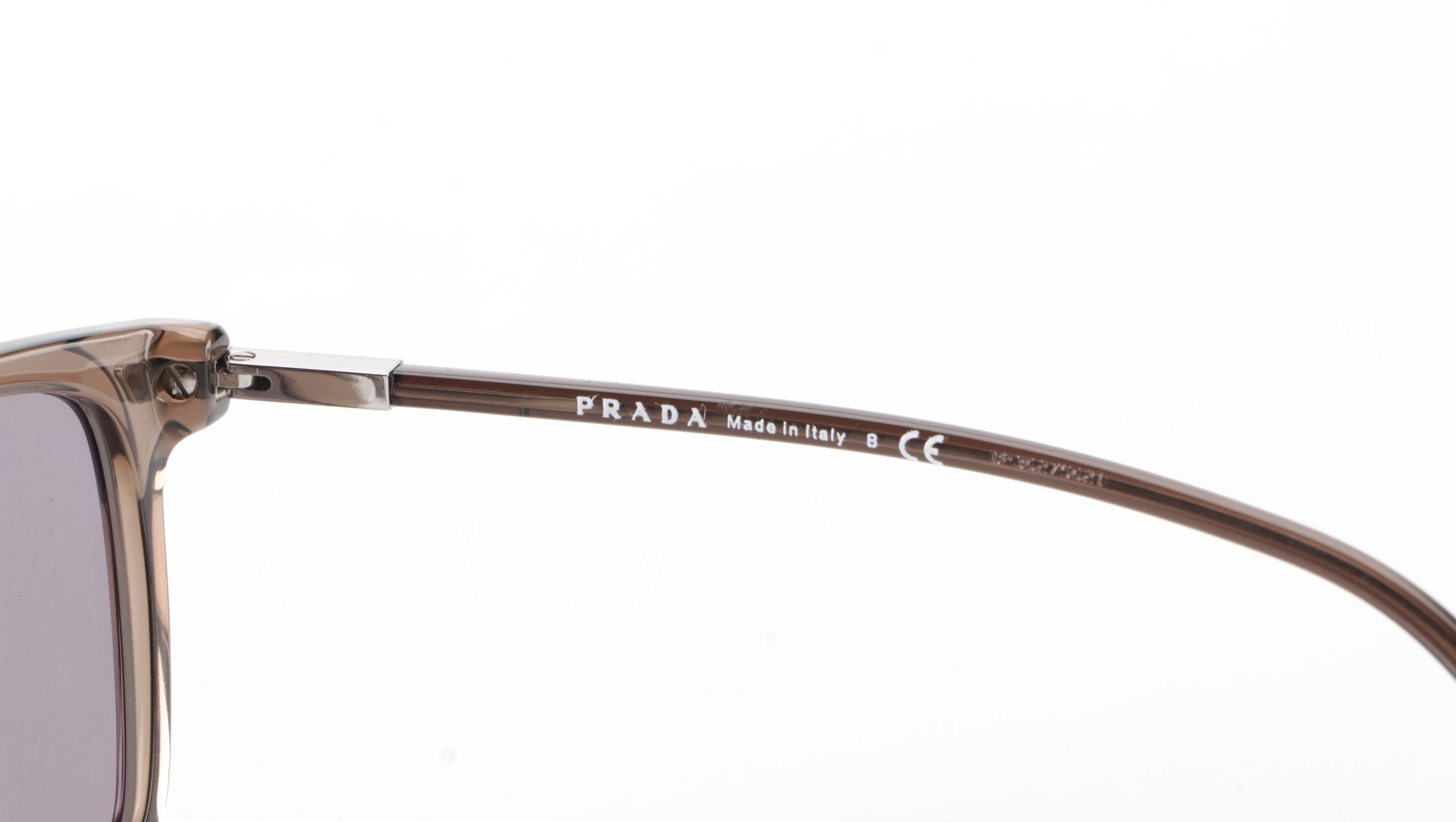 Prada PR 19X-F Square Sunglasses in Translucent Acetate with Case