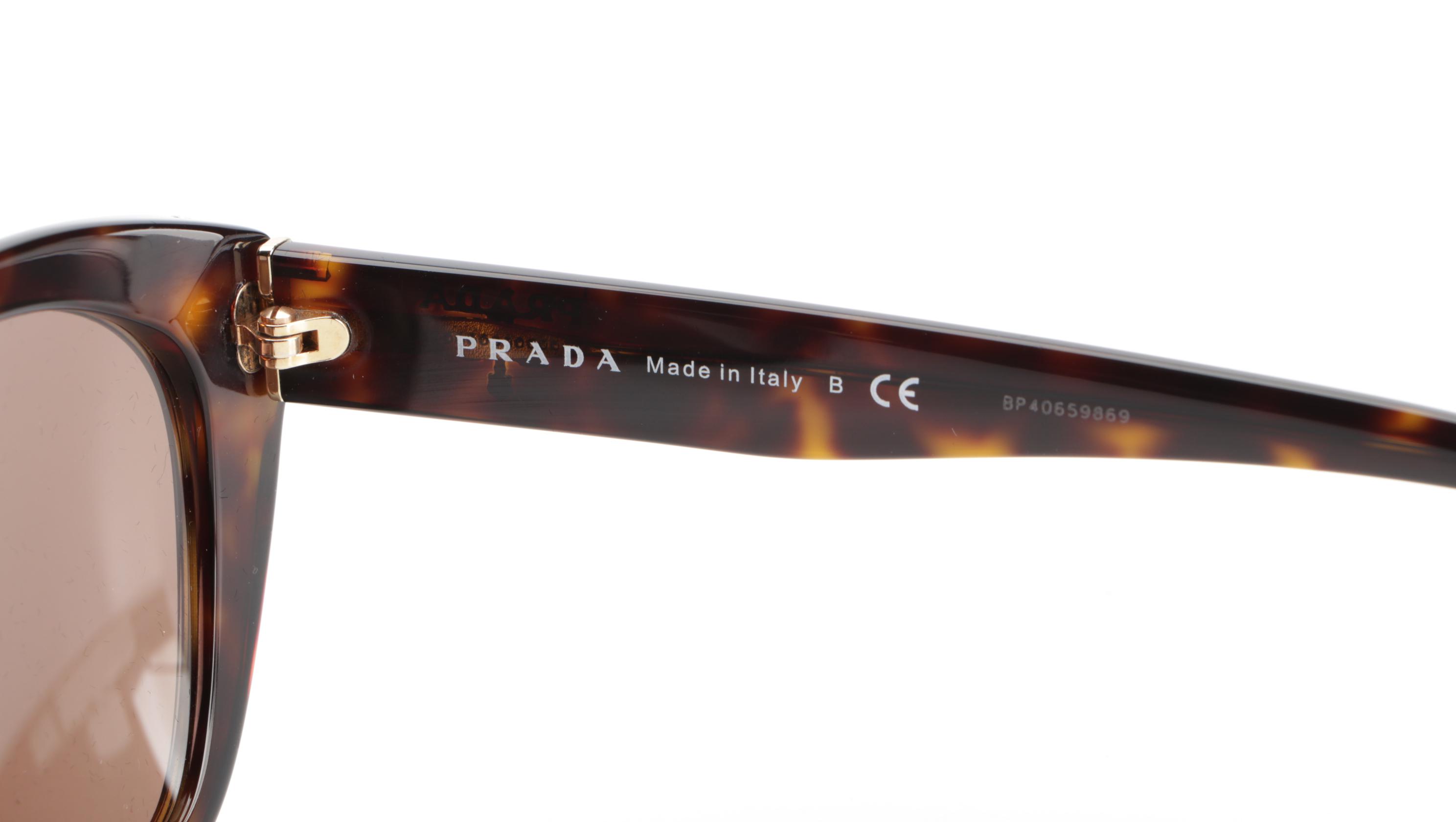 Prada SPR 16X Modified Cat Eye Sunglasses in Tortoise Acetate with Case and Box