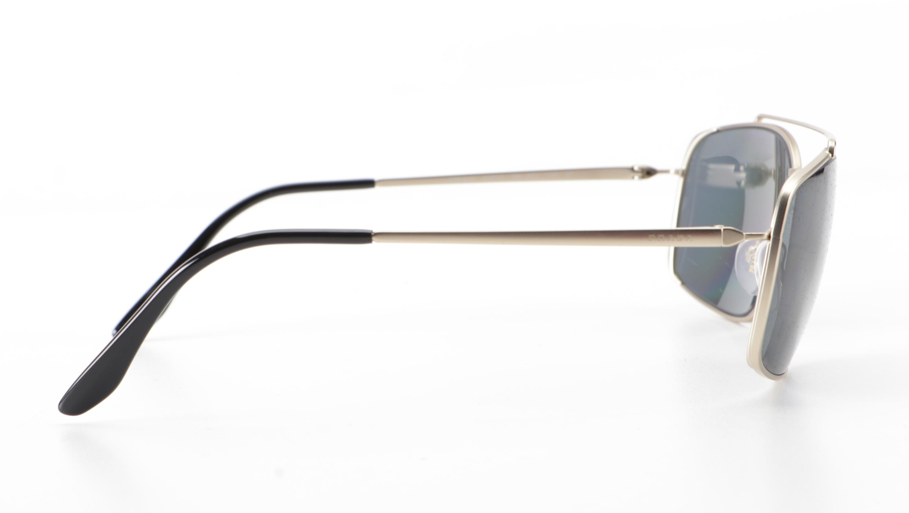 Prada SPR 64V Polarized Rectangular Sunglasses with Case and Box