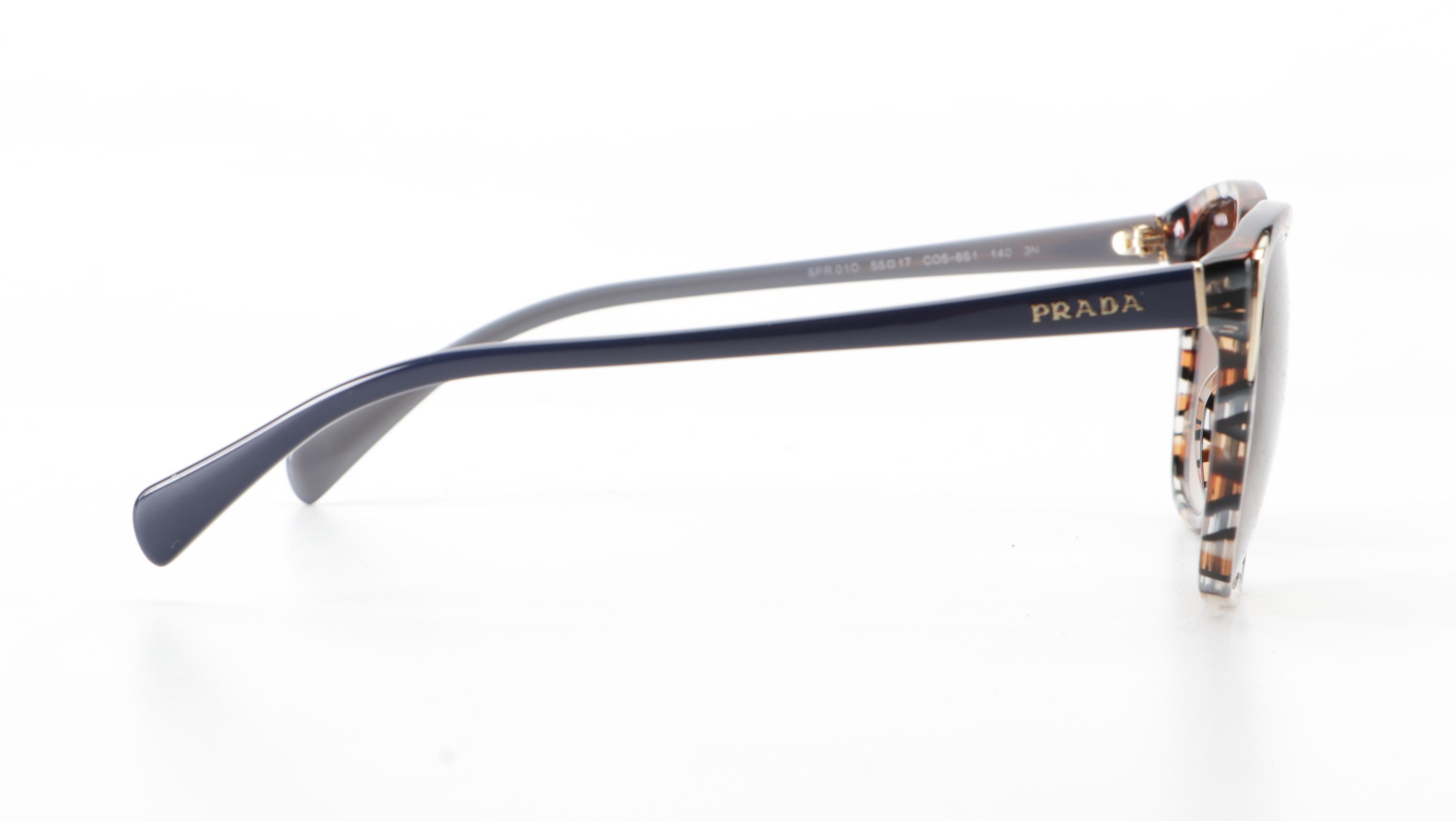 Prada SPR 01OS Square Sunglasses in Tortoise Acetate with Case and Box