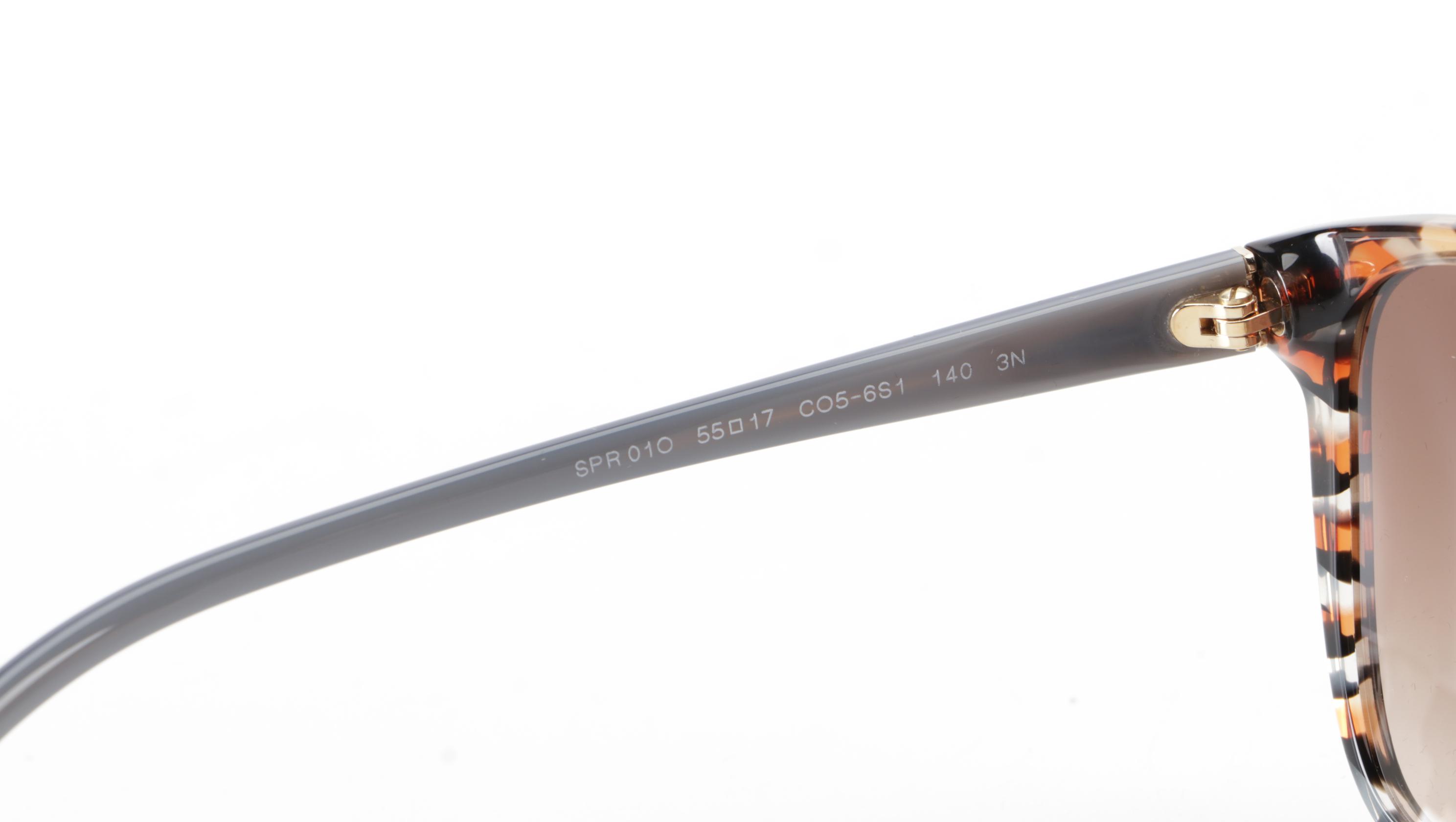 Prada SPR 01OS Square Sunglasses in Tortoise Acetate with Case and Box