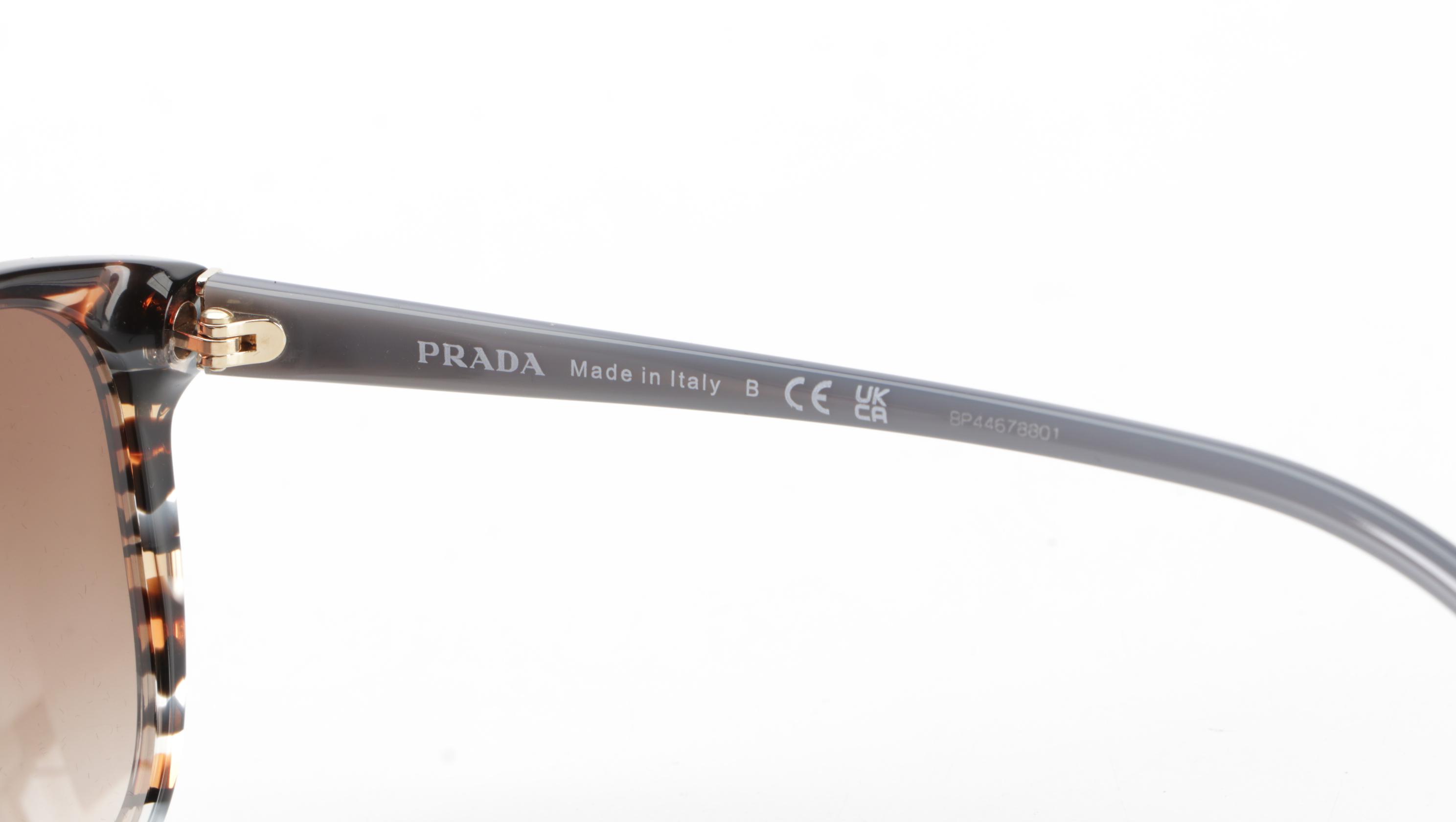 Prada SPR 01OS Square Sunglasses in Tortoise Acetate with Case and Box