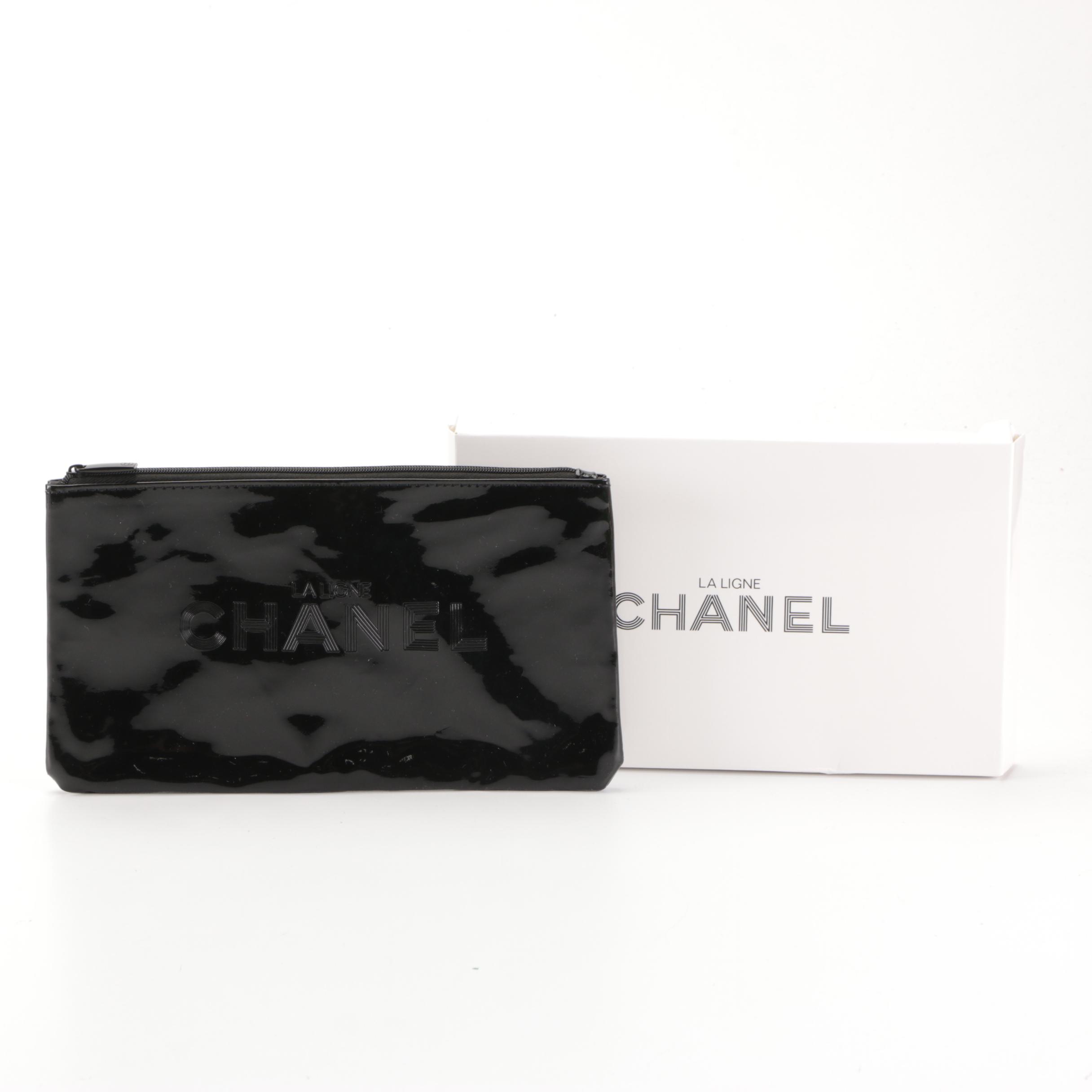 Chanel Beauté Promotional Makeup Pouch in Black PVC with Box