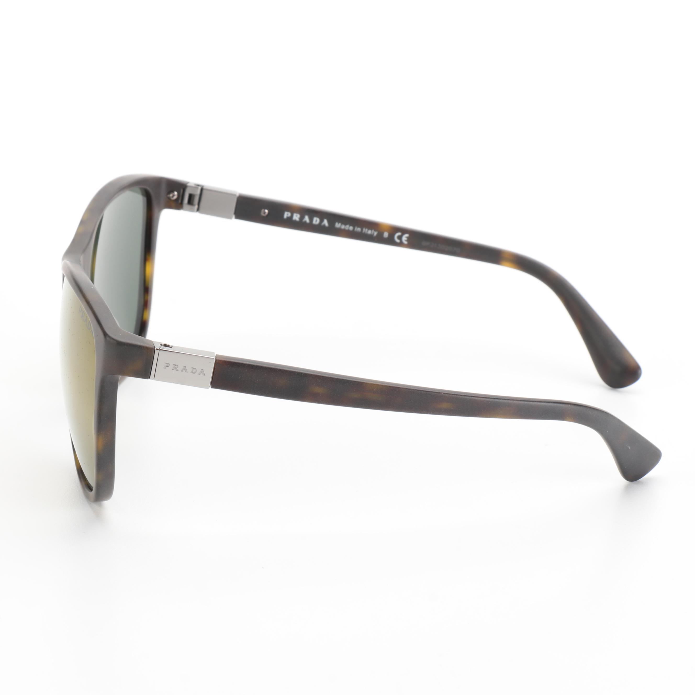 Prada SPR20S-F Matte Havana Sunglasses with Case and Box