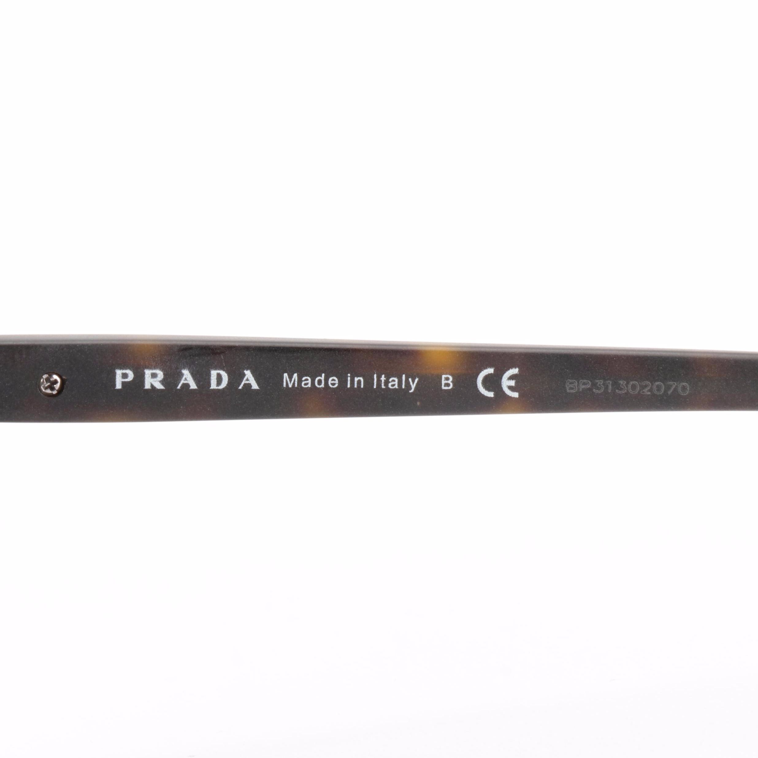 Prada SPR20S-F Matte Havana Sunglasses with Case and Box