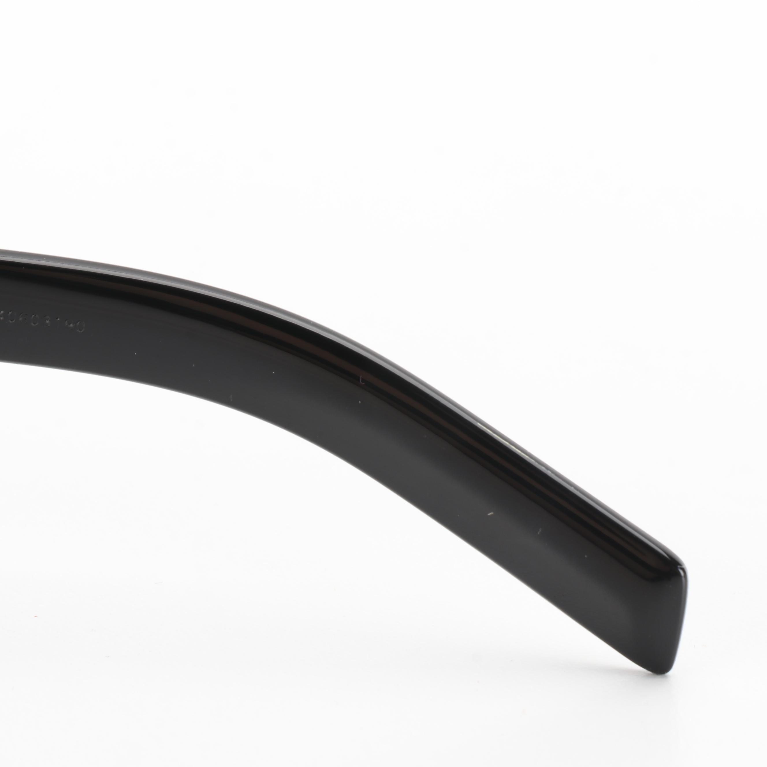 Prada SPR10X Black Round Sunglasses with Case and Box