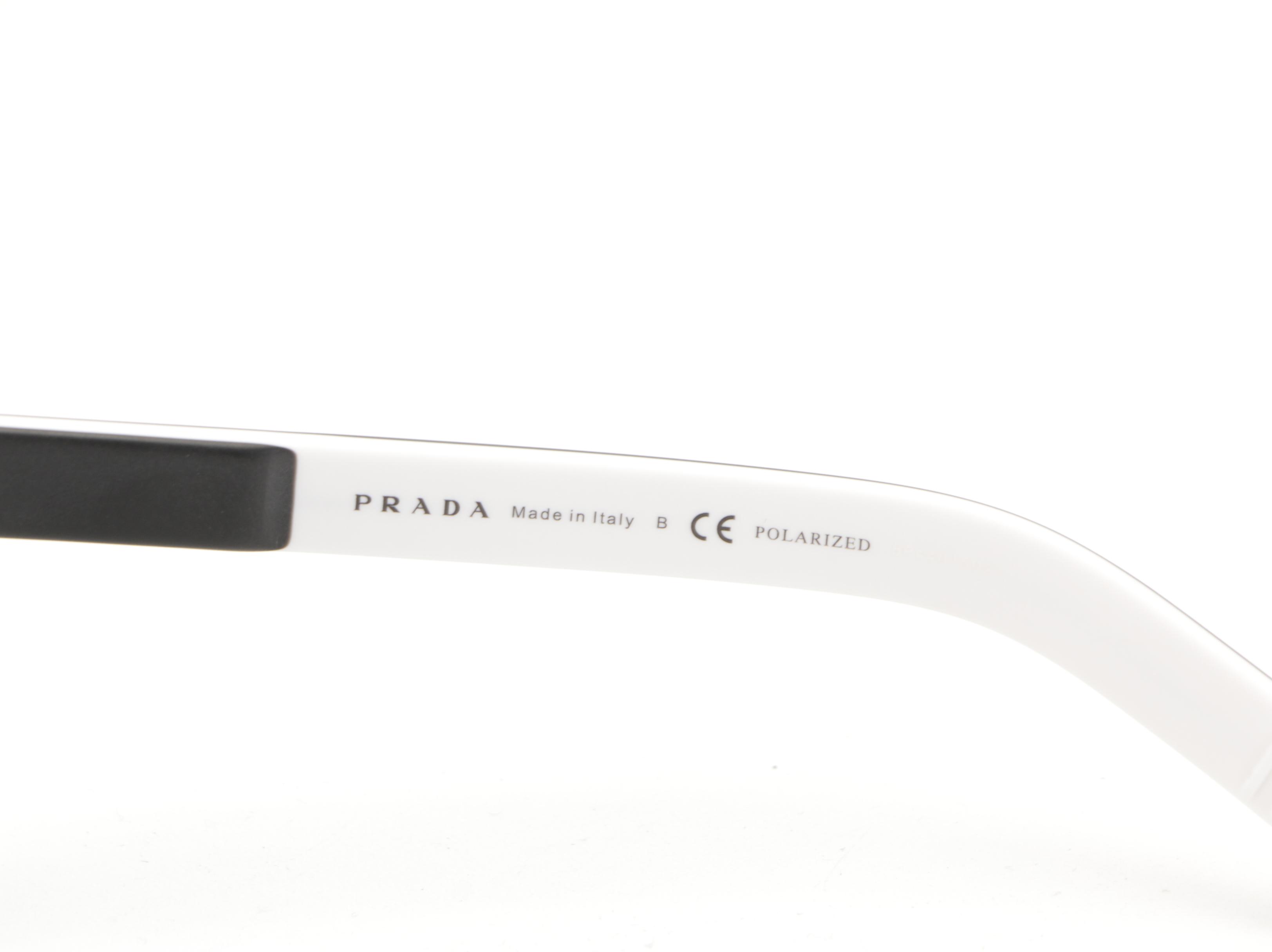 Prada SPR06W Rectangular Polarized Sunglasses with Case