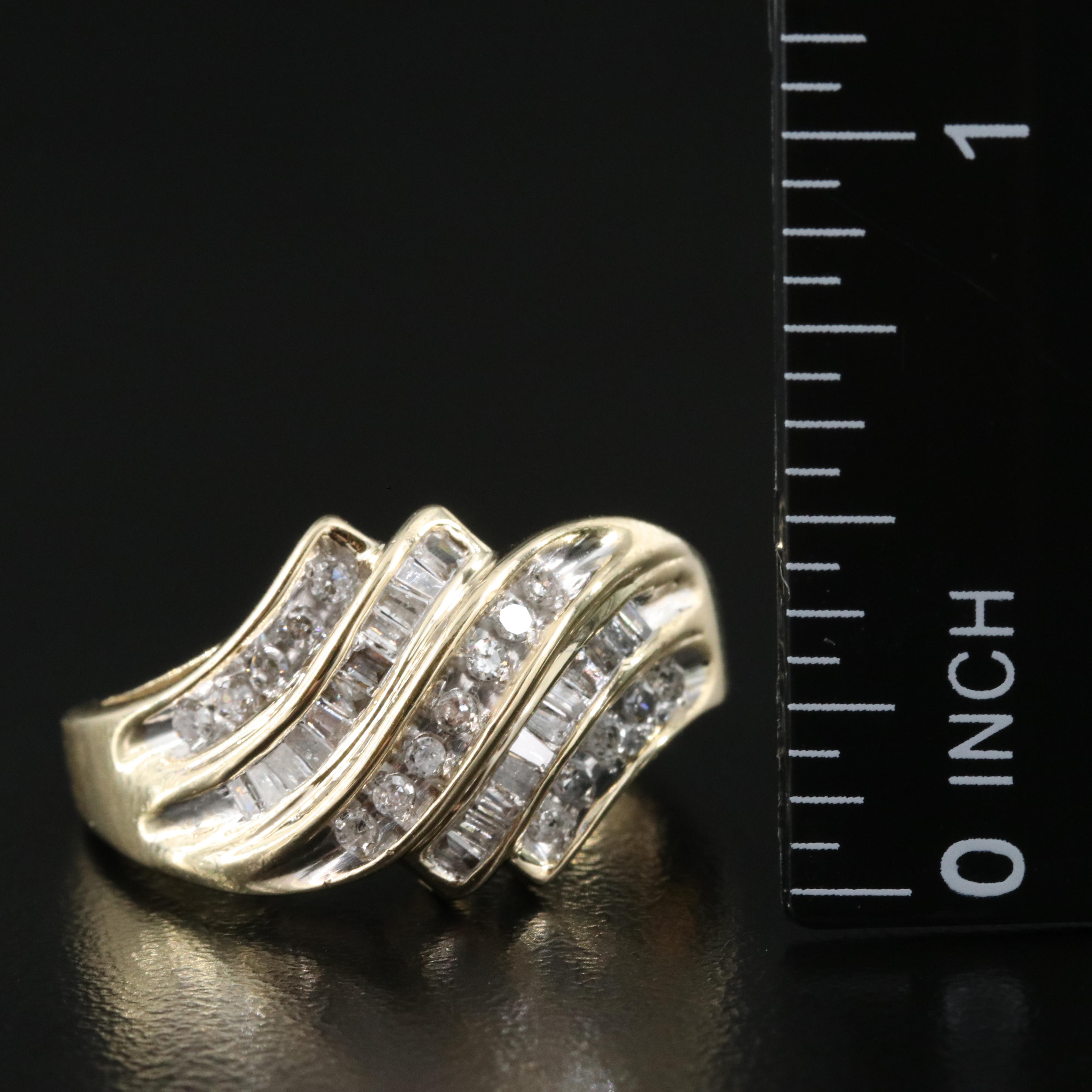 10K 0.42 CTW Diamond Wave Ring