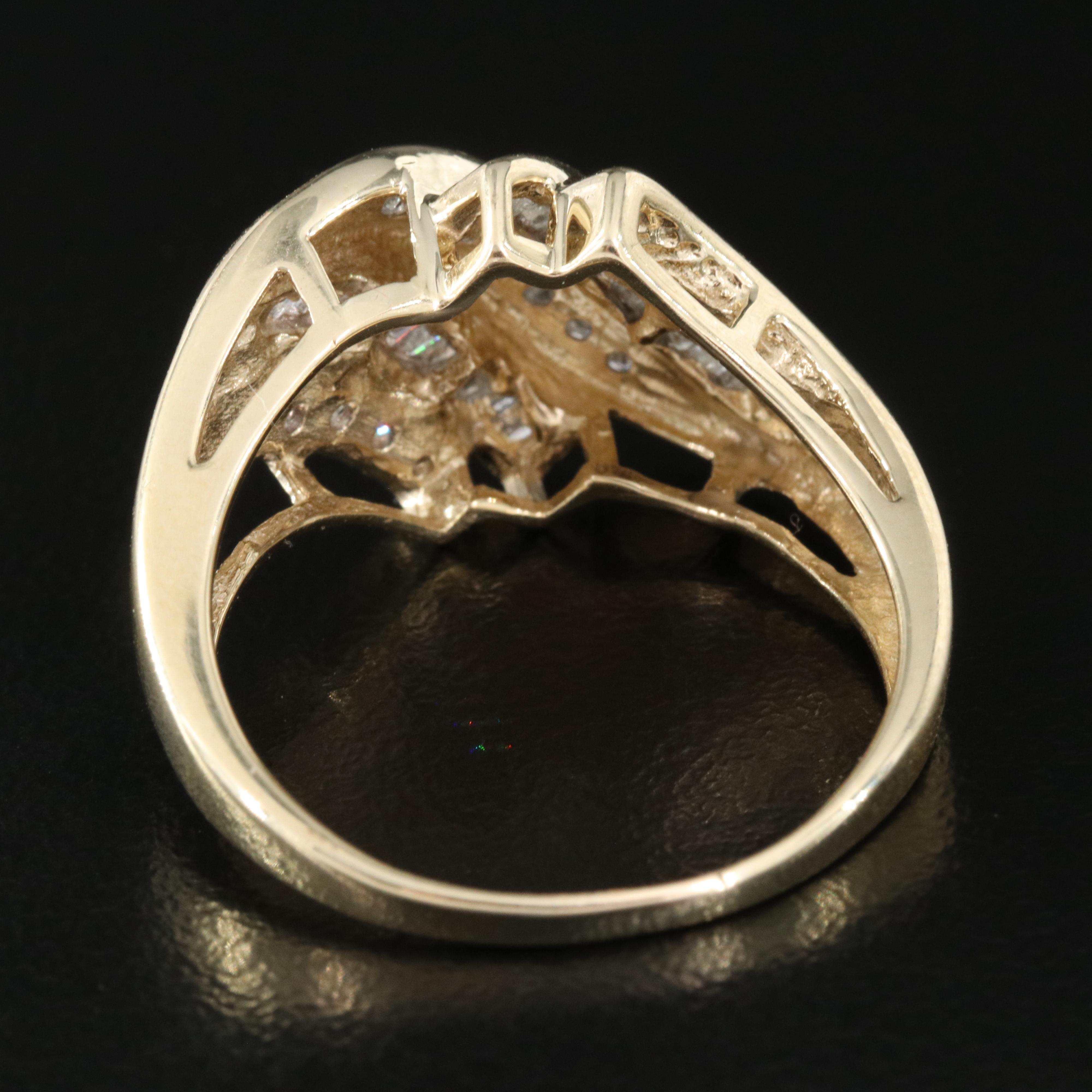 10K 0.42 CTW Diamond Wave Ring