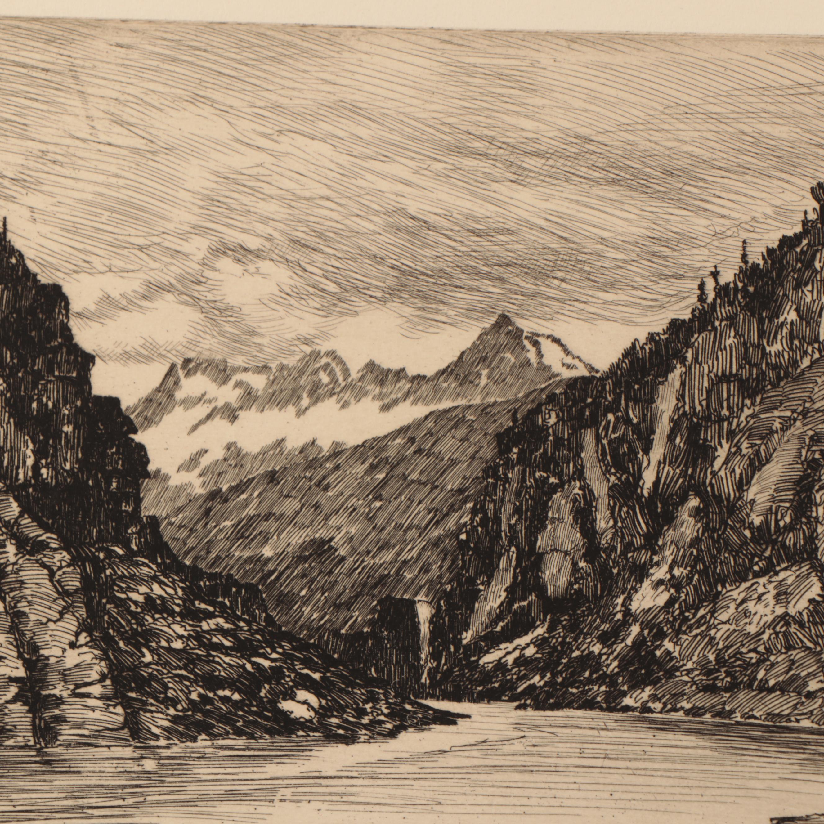 Lee Sturges Mountain Landscape Etchings, Circa 1930