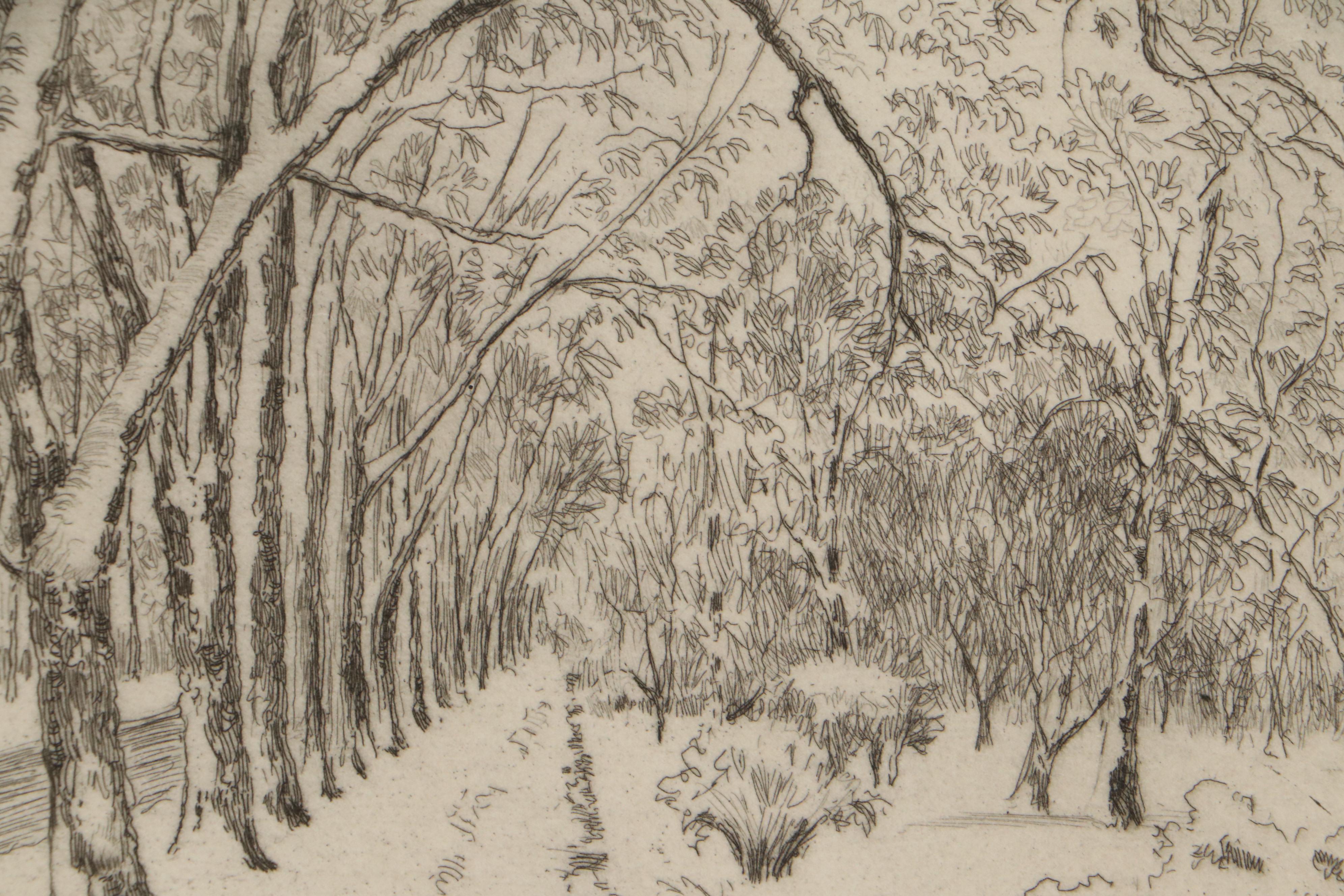 Lee Sturges Landscape Etchings Including "Springtime in Elmhurst"