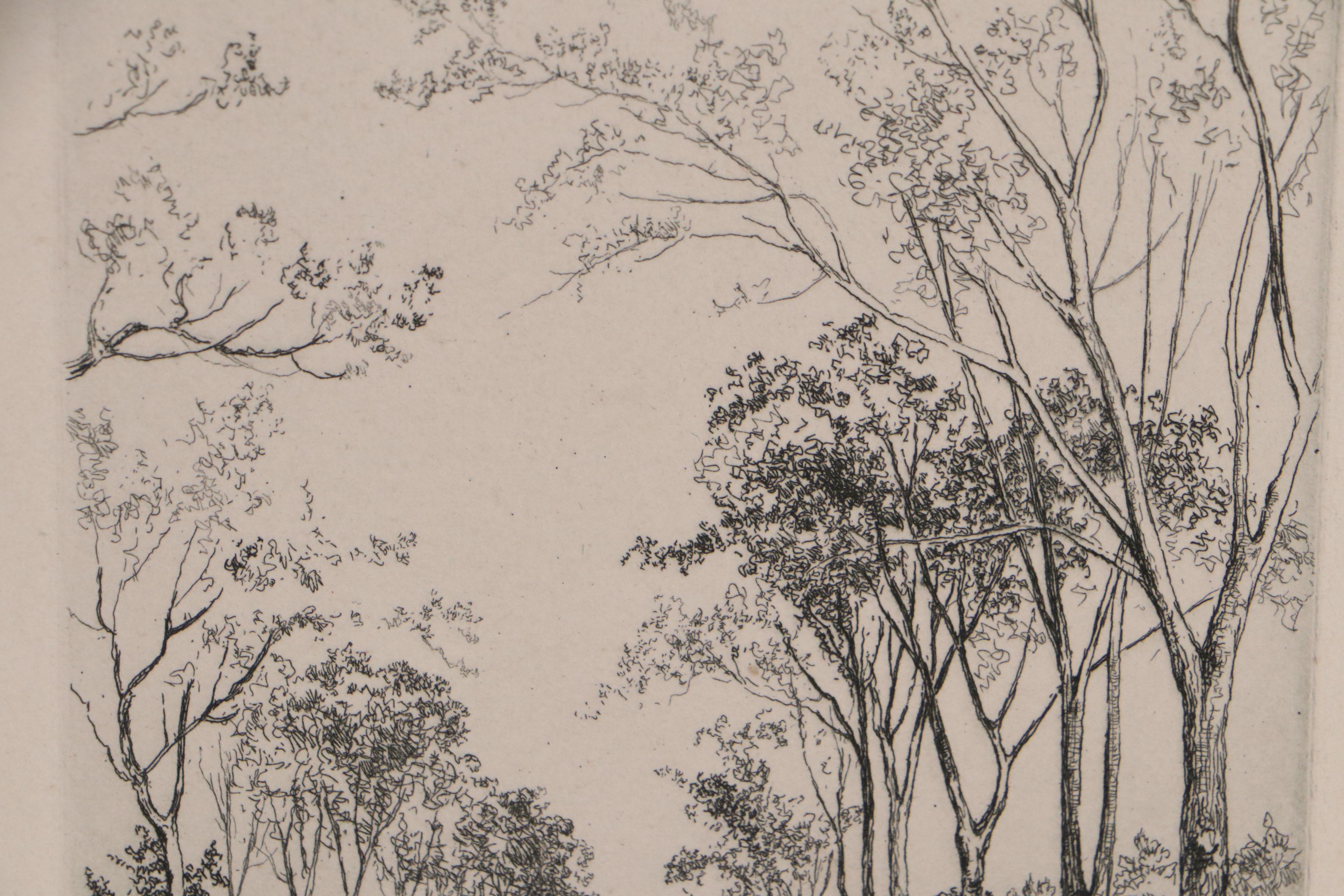 Lee Sturges Landscape Etchings Including "Springtime in Elmhurst"