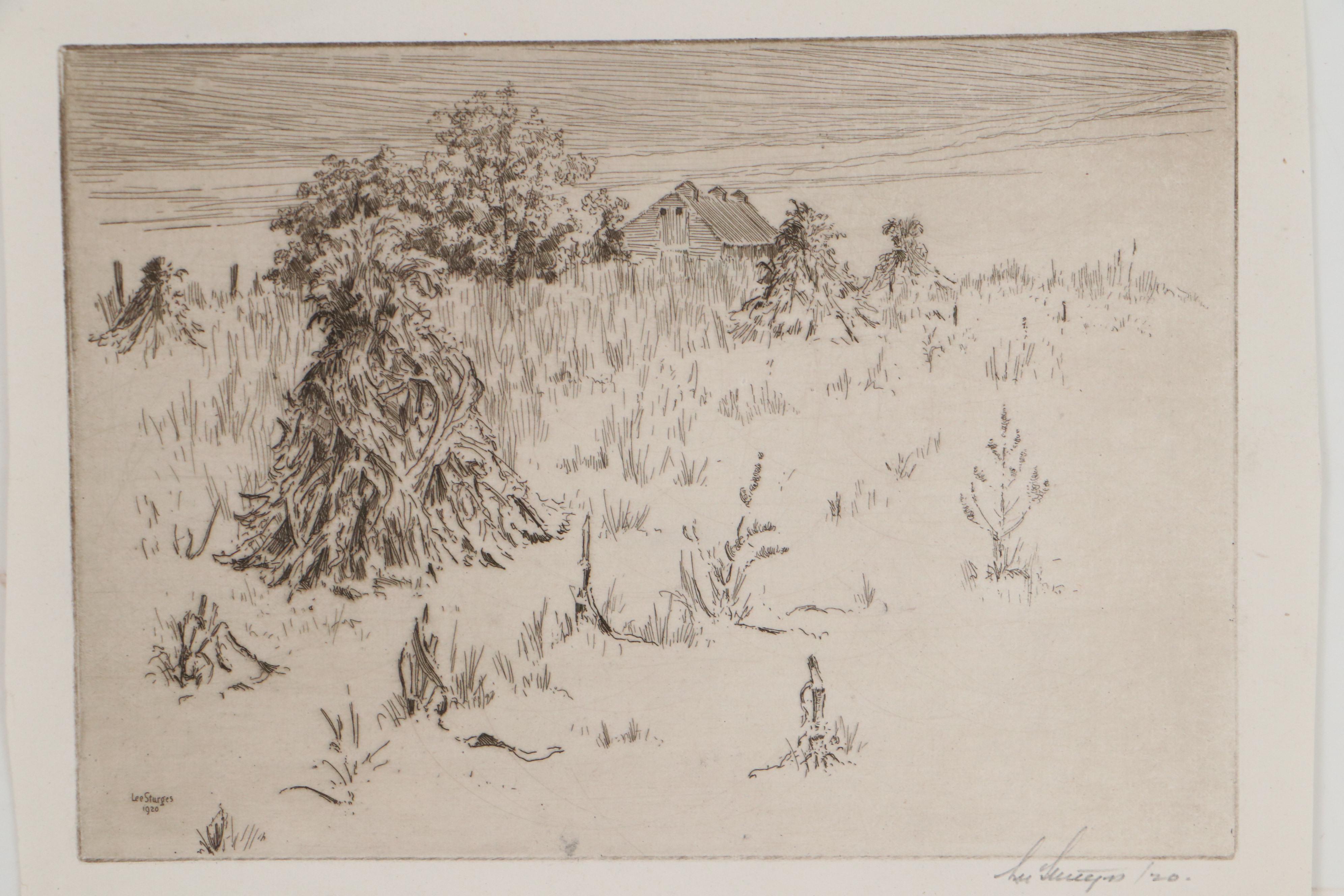 Lee Sturges Landscape Etchings Including "Springtime in Elmhurst"