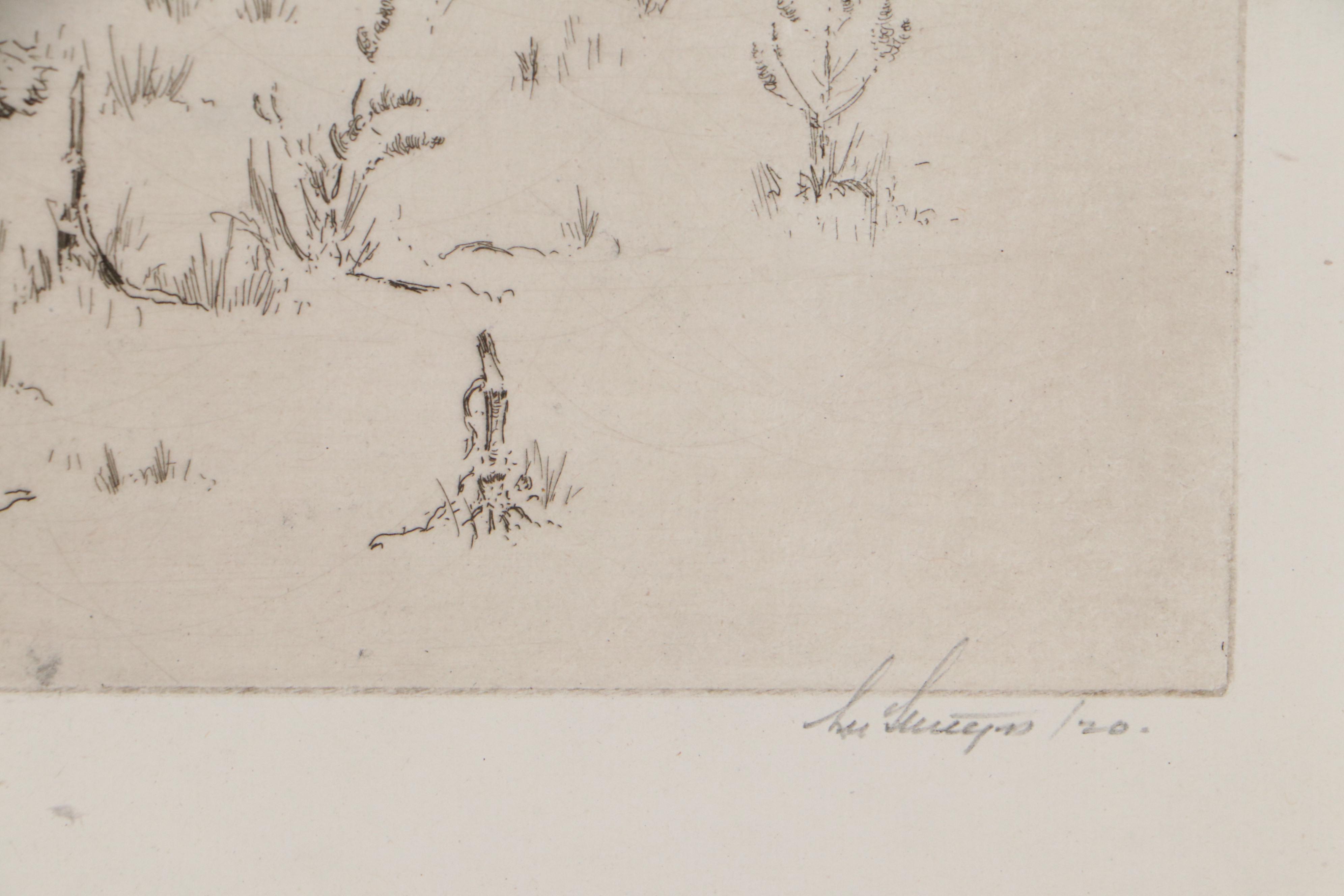 Lee Sturges Landscape Etchings Including "Springtime in Elmhurst"