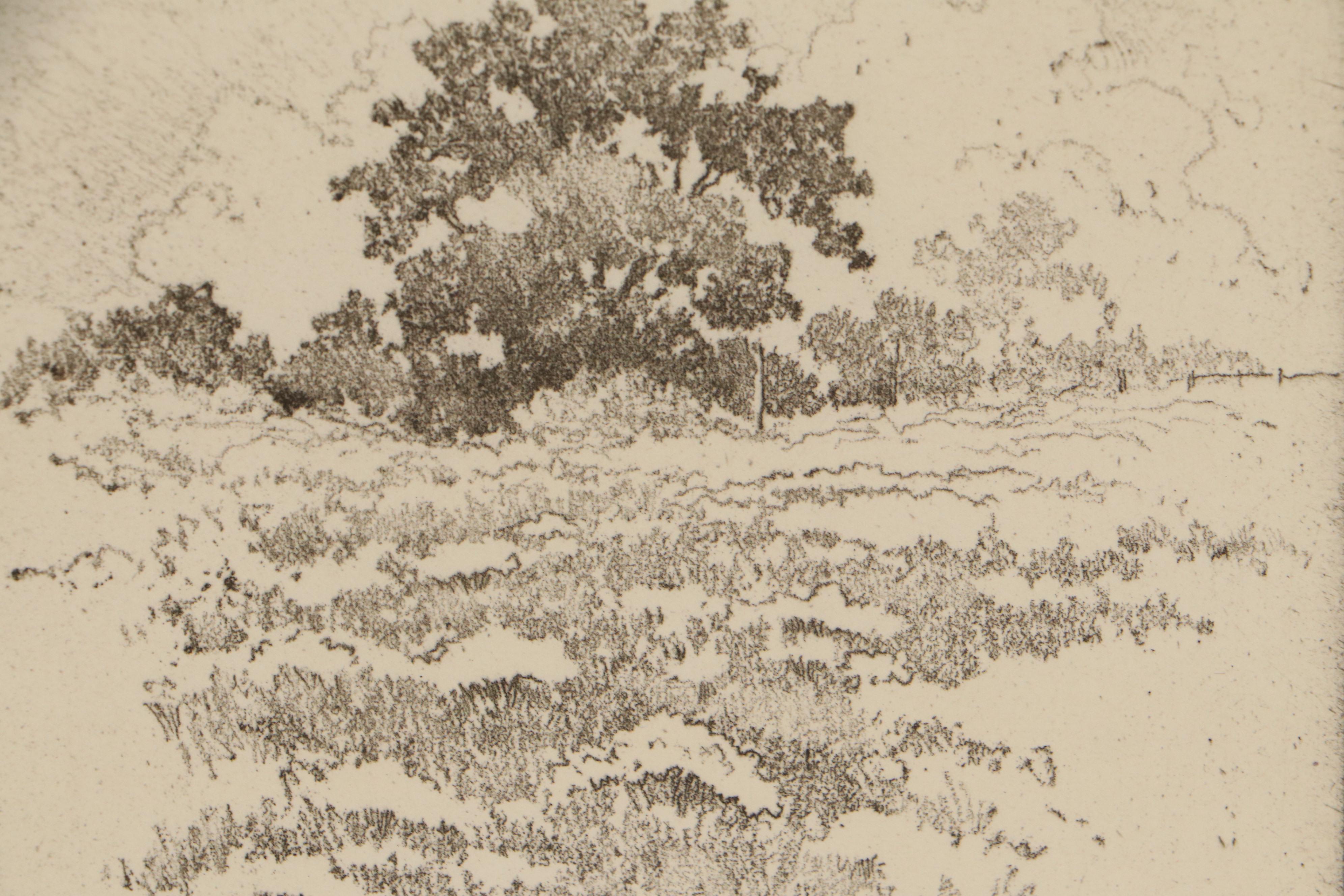 Lee Sturges Landscape Etchings Including "Edge of the Marsh," Early 20th Century