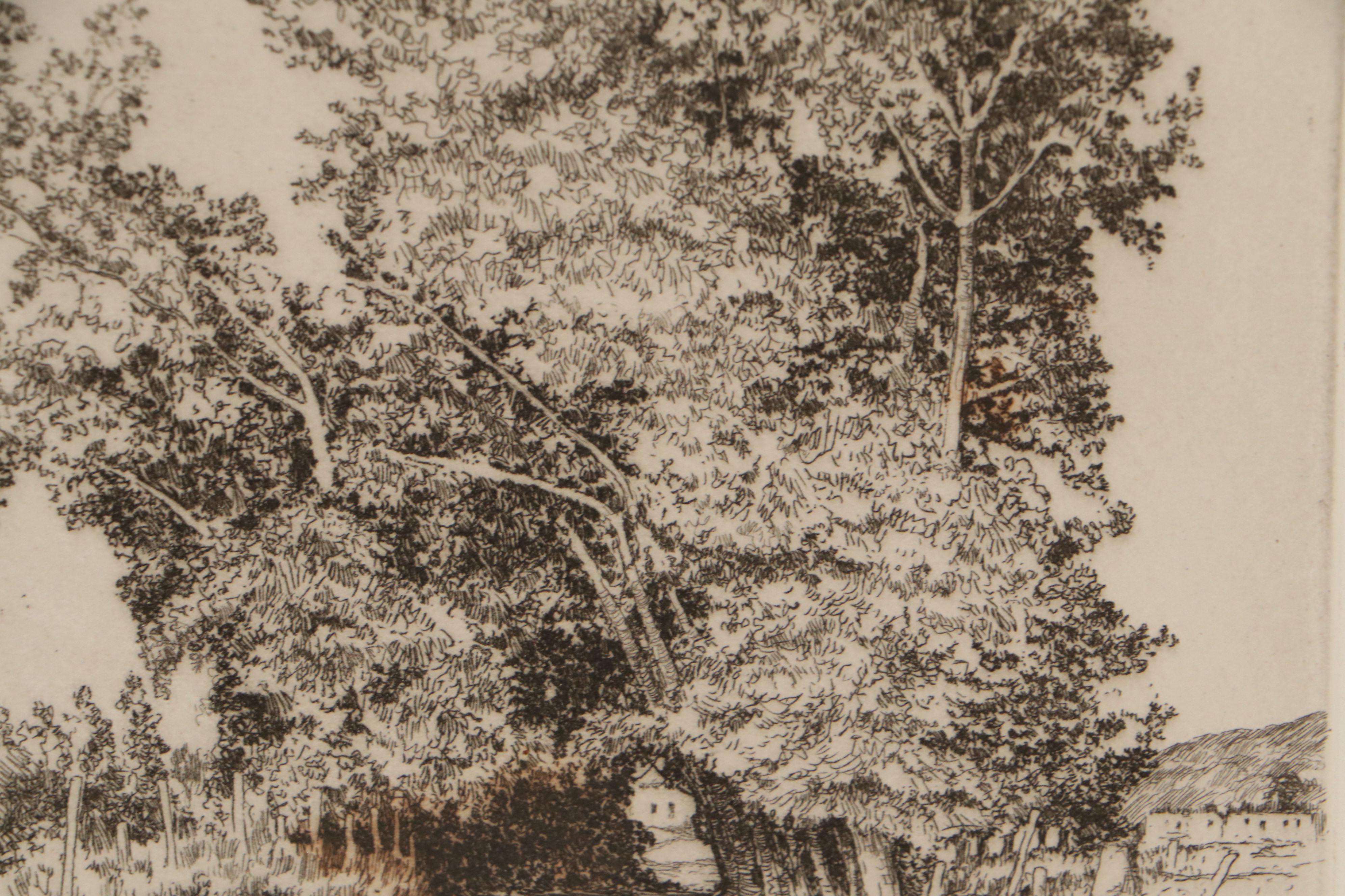 Lee Sturges Landscape Etchings Including "Edge of the Marsh," Early 20th Century