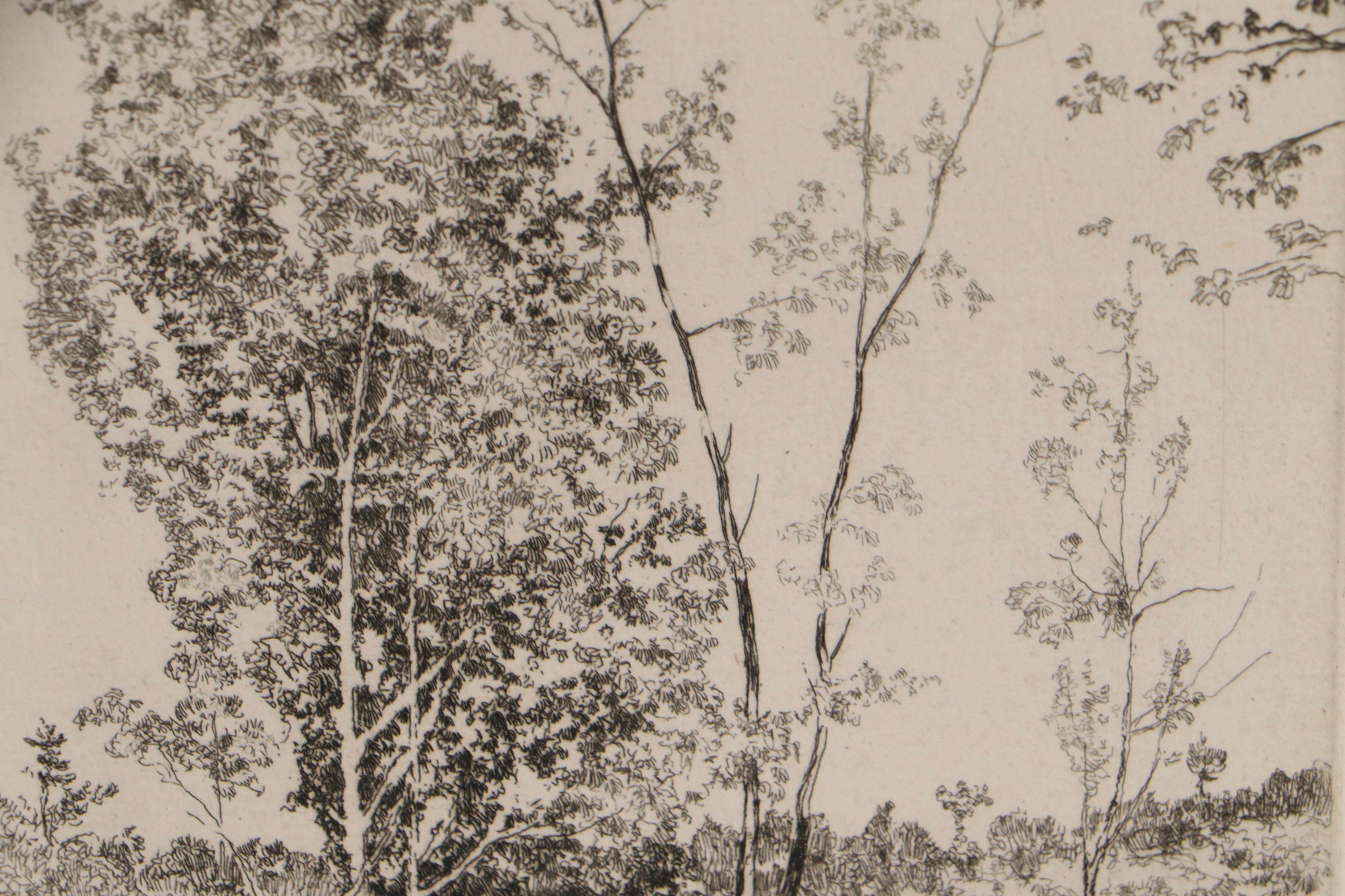 Lee Sturges Landscape Etchings Including "Edge of the Marsh," Early 20th Century