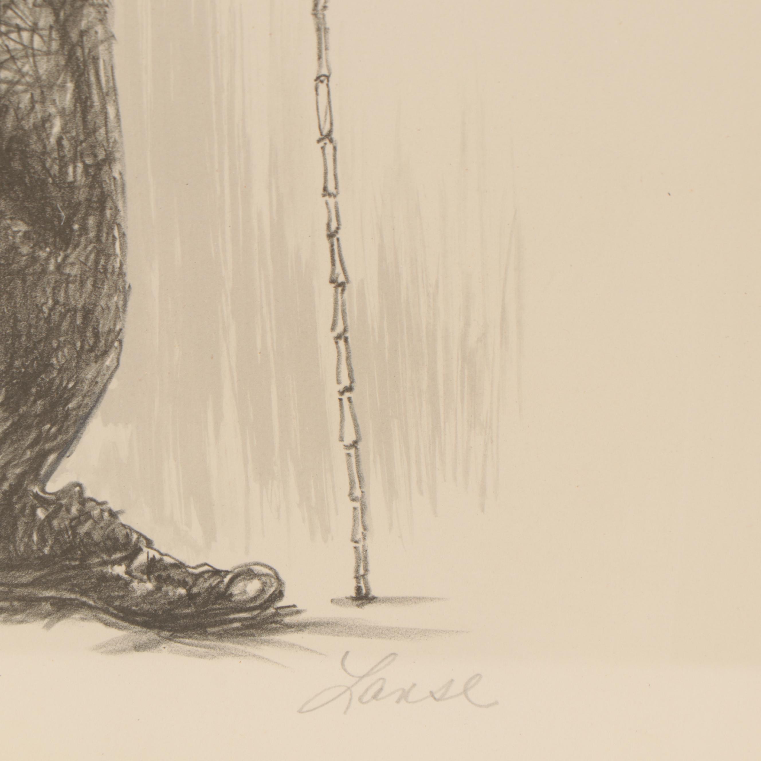 Glen Fortune Banse Lithograph of Charlie Chaplin, Late 20th Century