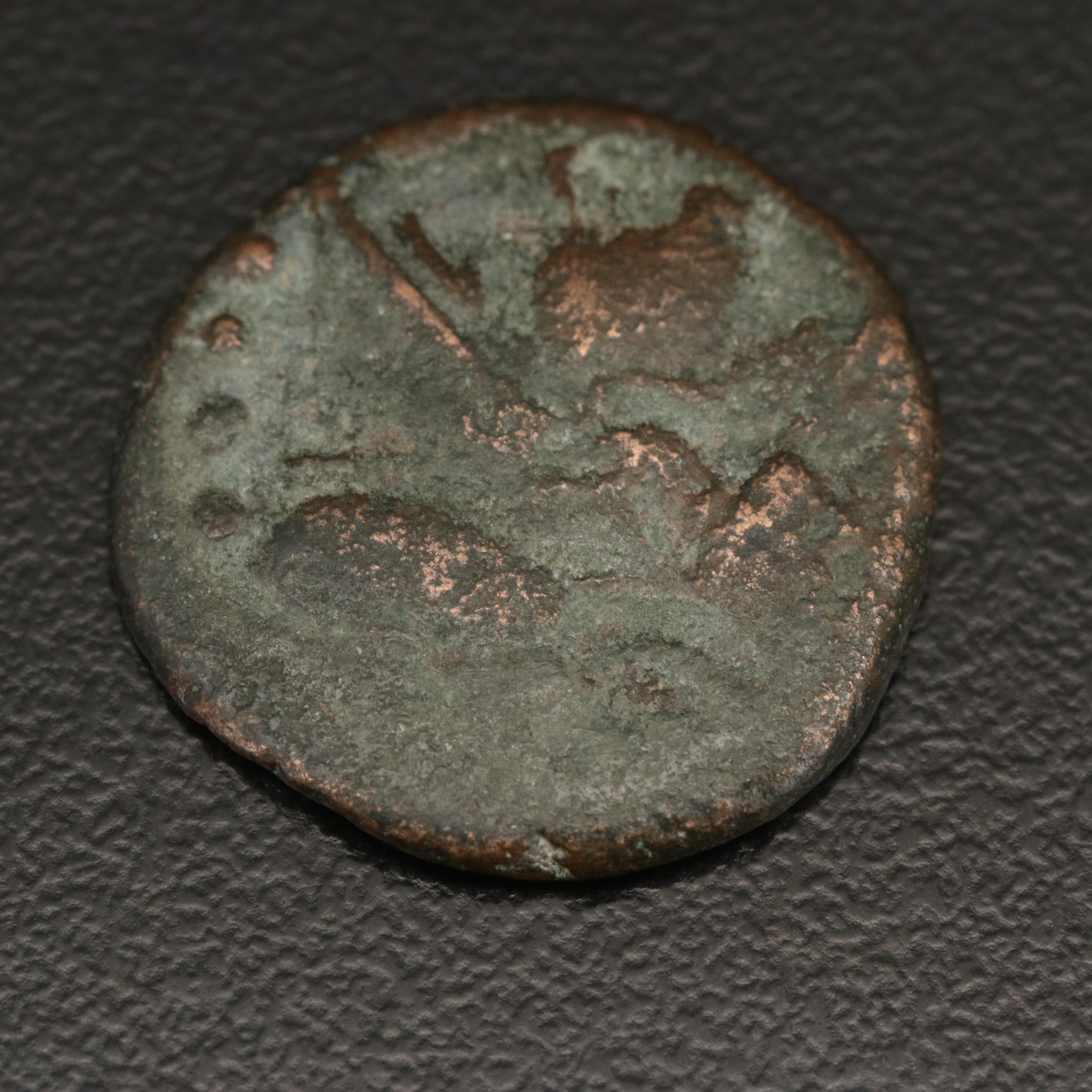 Ancient Roman Republic AE Triens Coin, ca. 215 BC