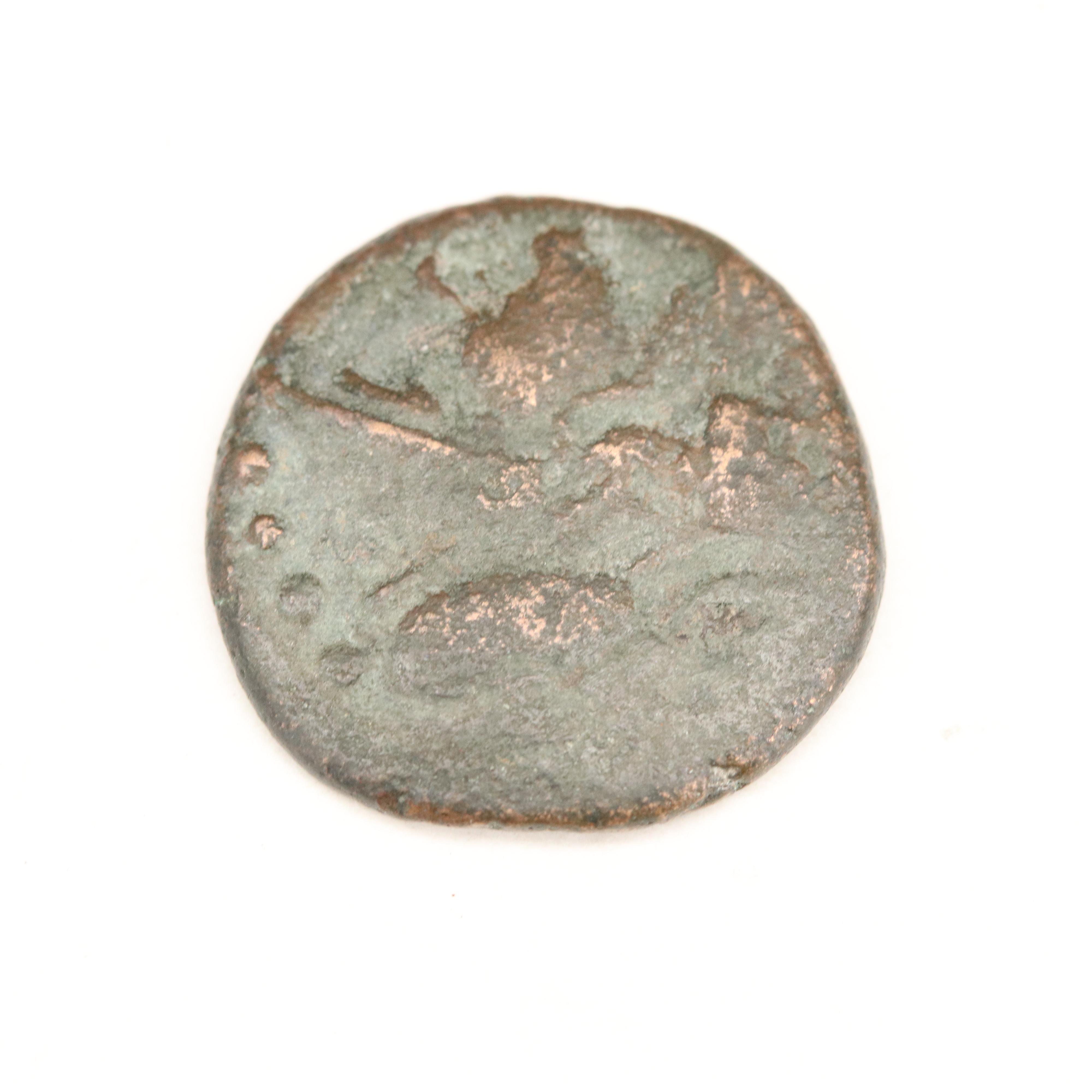 Ancient Roman Republic AE Triens Coin, ca. 215 BC